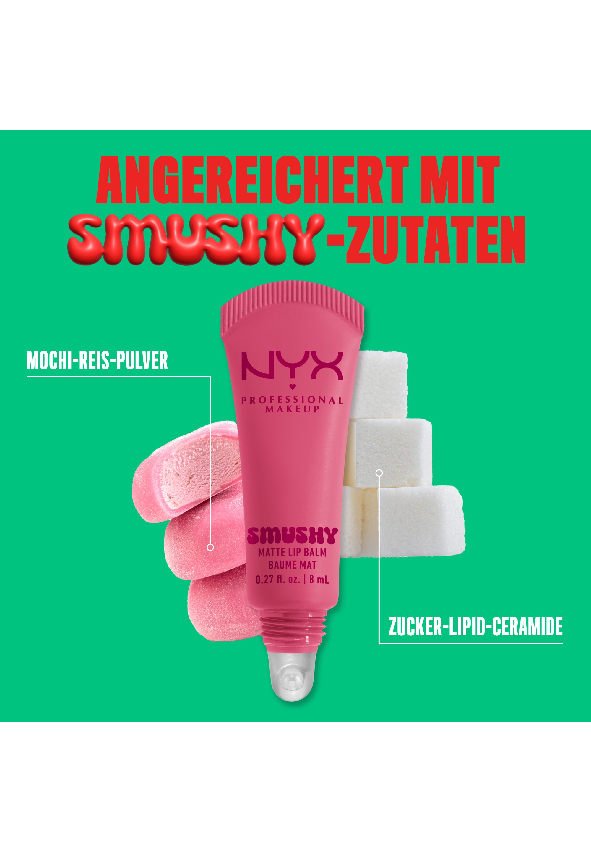 NYX Lippenbalsam »NYX Professional Makeup Smushy Matte Lip Balm« jeder der Farbtöne hat einen einzigartigen, süßen Duft