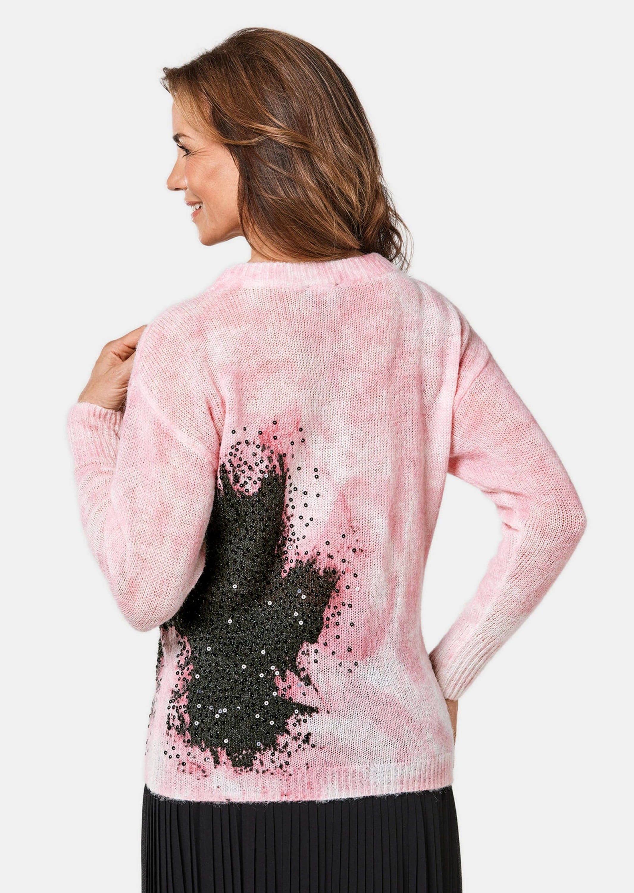 GOLDNER 2-in-1-Pullover »Pullover mit femininem Druck und Pailletten«