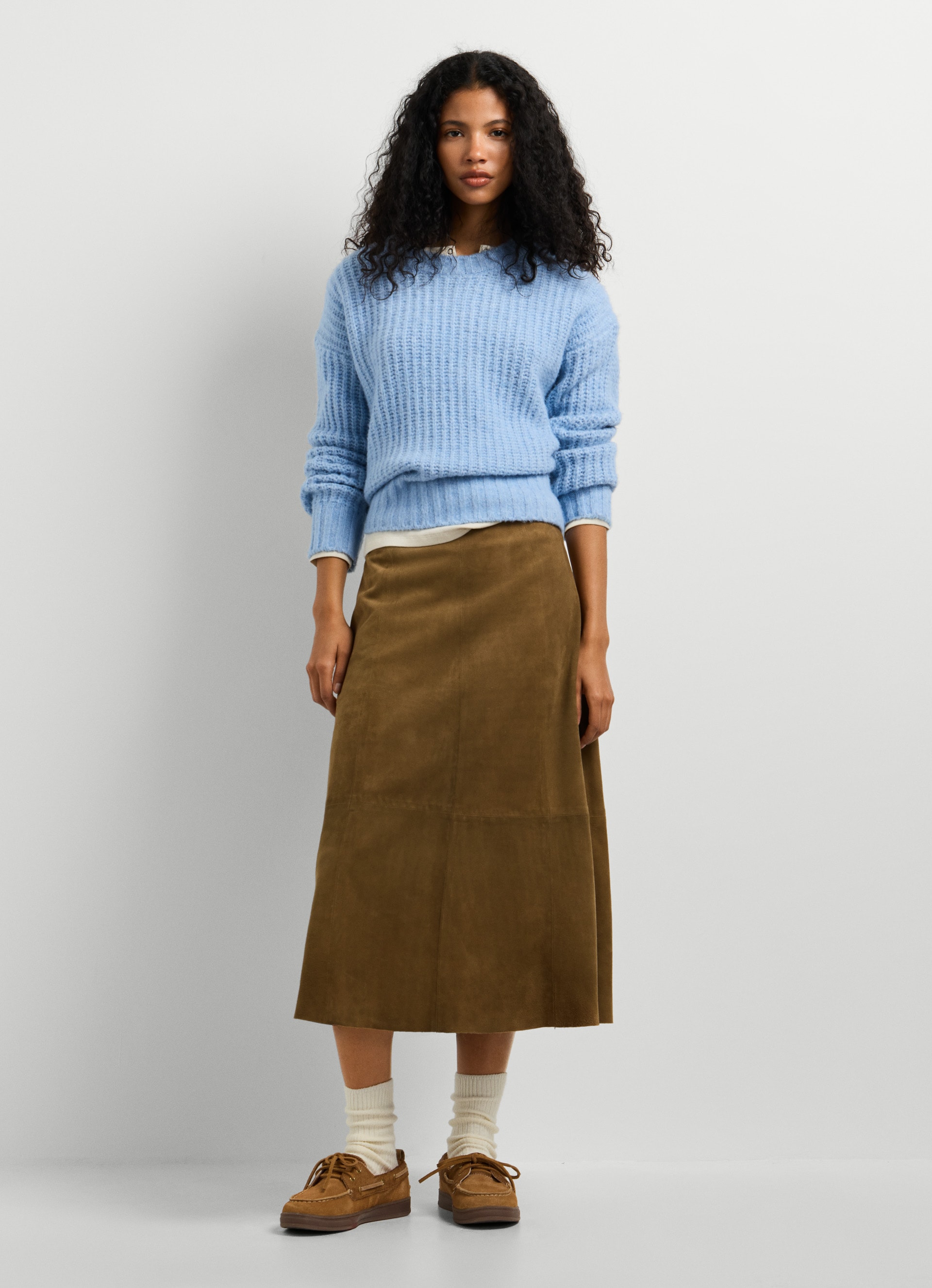 Pepe Jeans Strickpullover »ASHLEY CREW« mit Rundhalsausschnitt, Materialmix