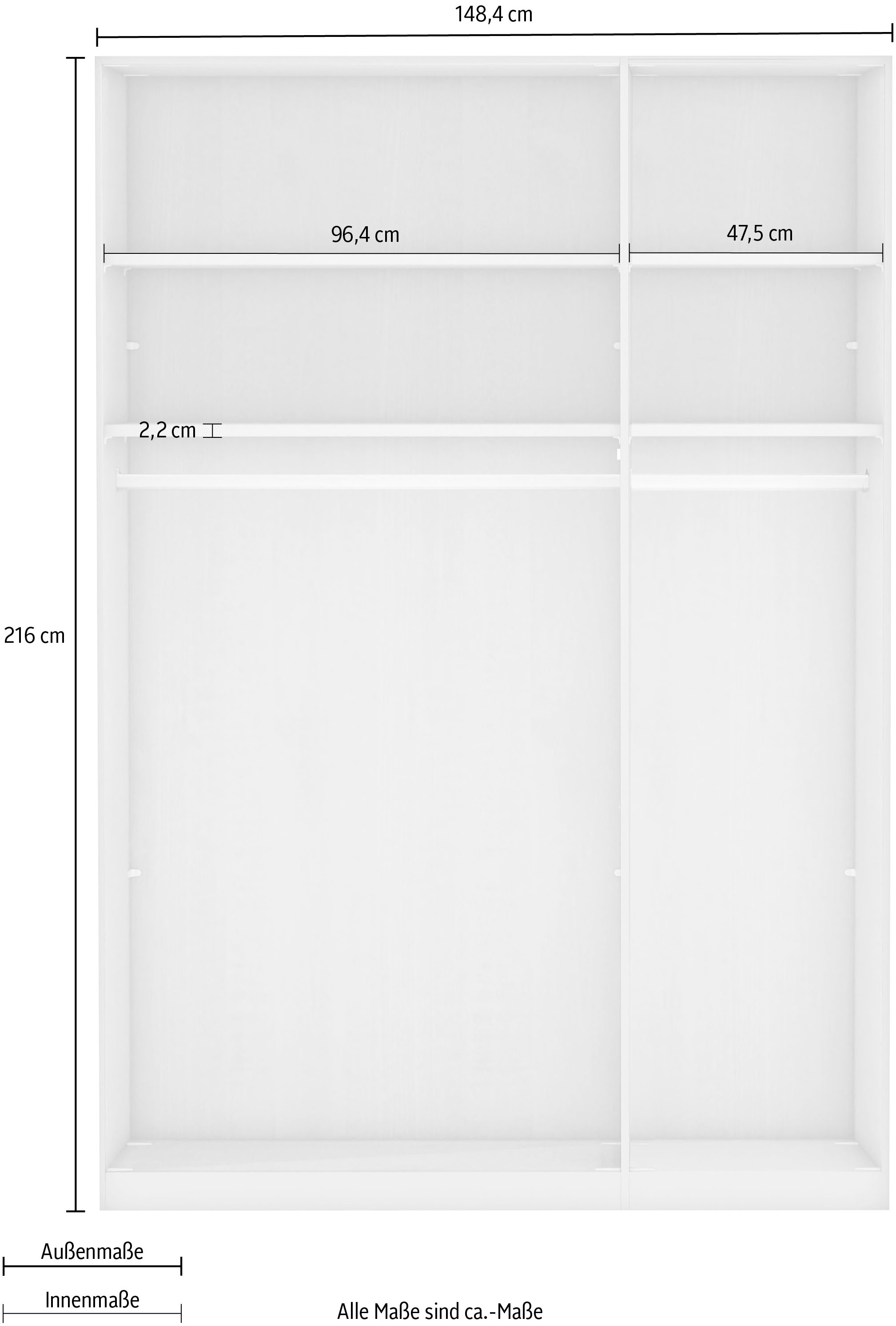 WIEMANN Kleiderschrank »Göteborg, mit 95° Öffnungswinkel, Made in Germany« inkl. Spiegel und Türendämpfung, moderner Landhausstil