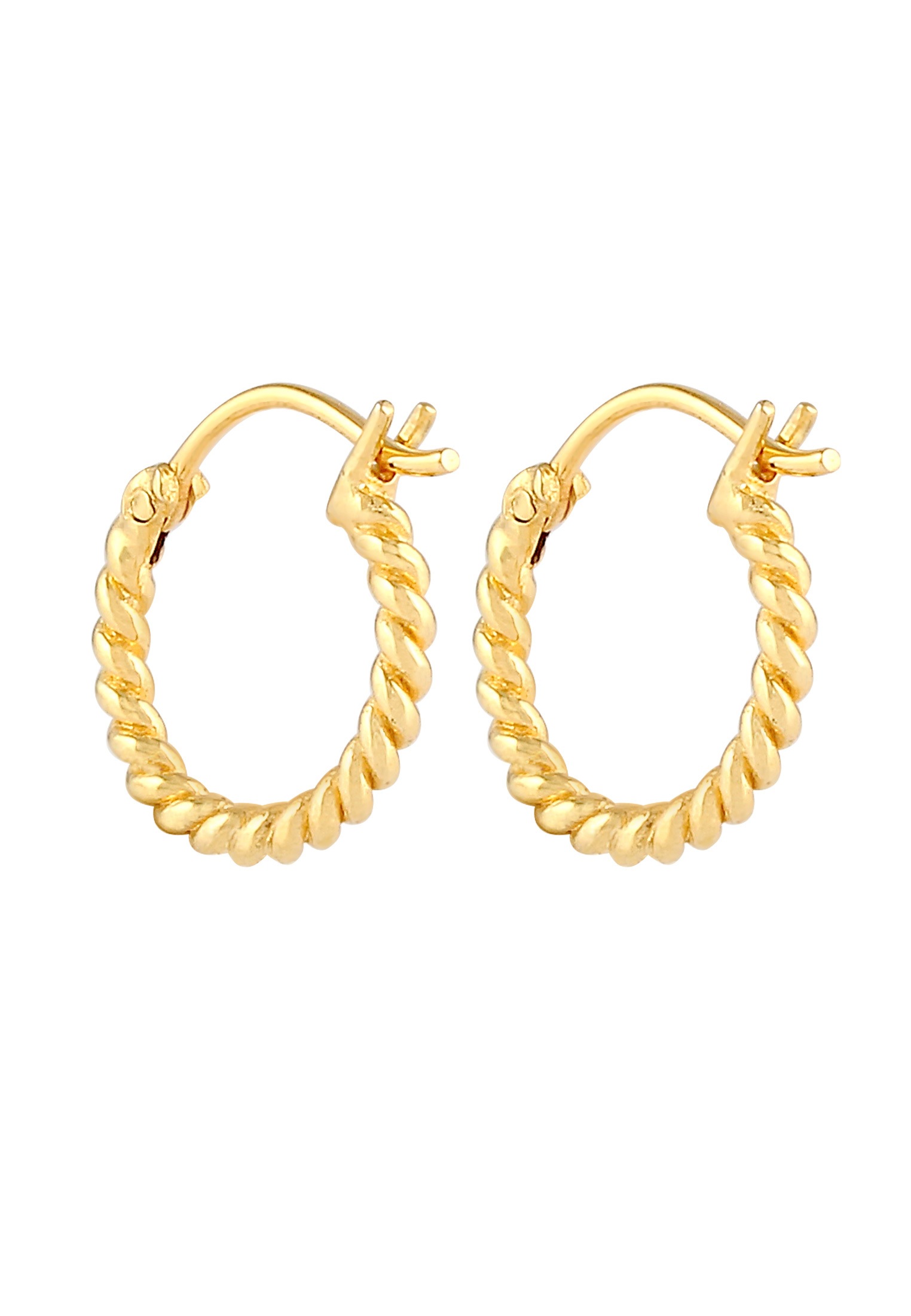 Elli Premium Paar Creolen »Ohrringe Creolen Rund Gedreht 375 Gelbgold«