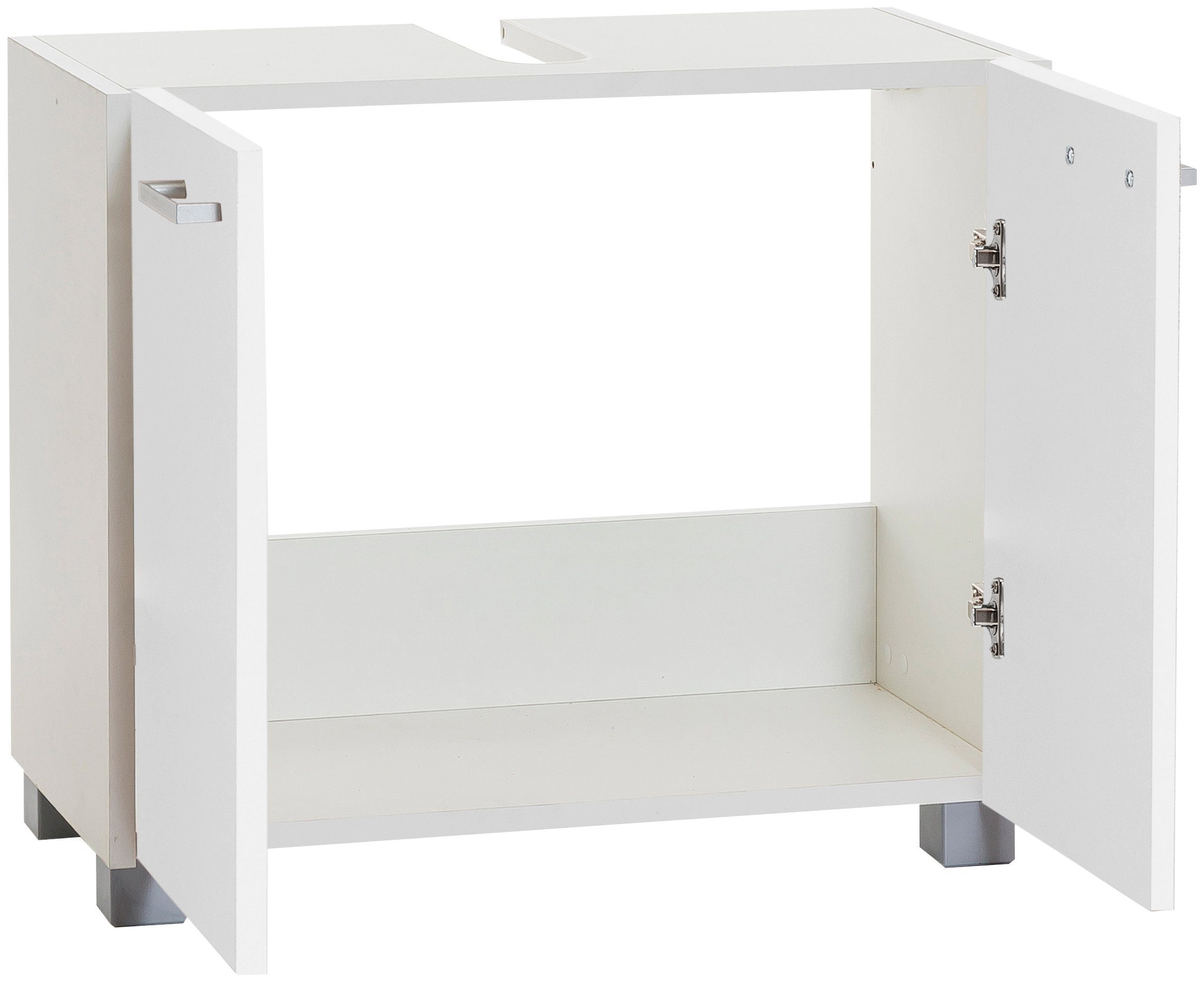 Schildmeyer Waschbeckenunterschrank »Laif, Breite 59 cm«, Siphonausschnitt, Hochwertige Metallbeschläge