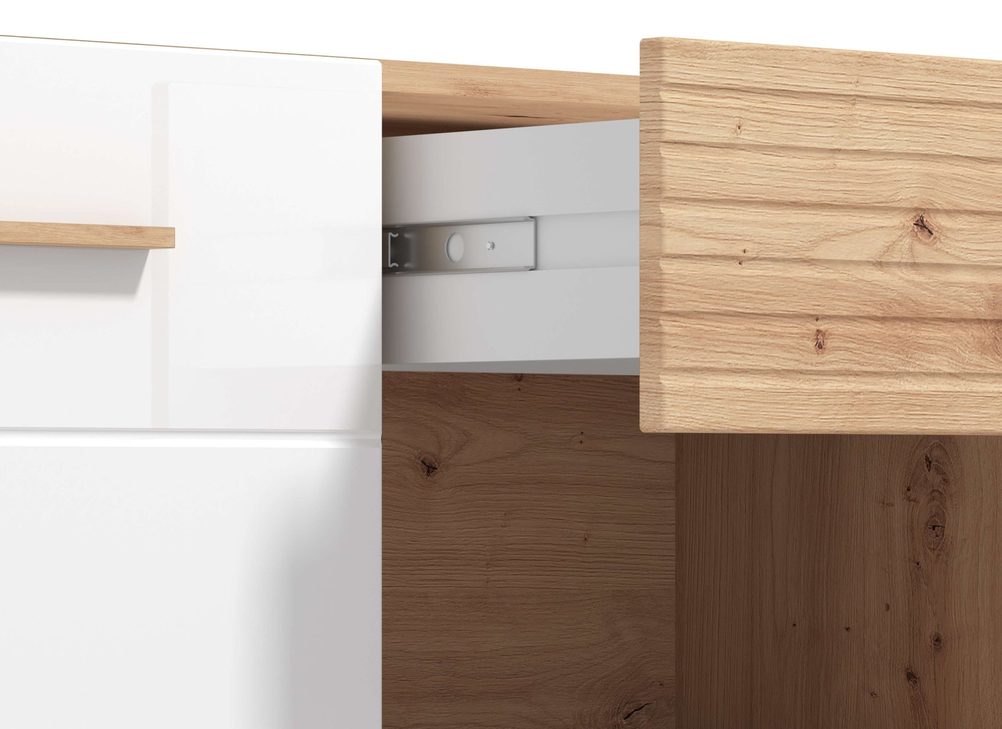 INOSIGN Lowboard »Bretagna TV-Lowboard, TV-Schrank, TV-Ständer, Breite 150 cm«, Kommode mit Schublade, Holzgriffen, TV-Möbel, in Artisan Eiche