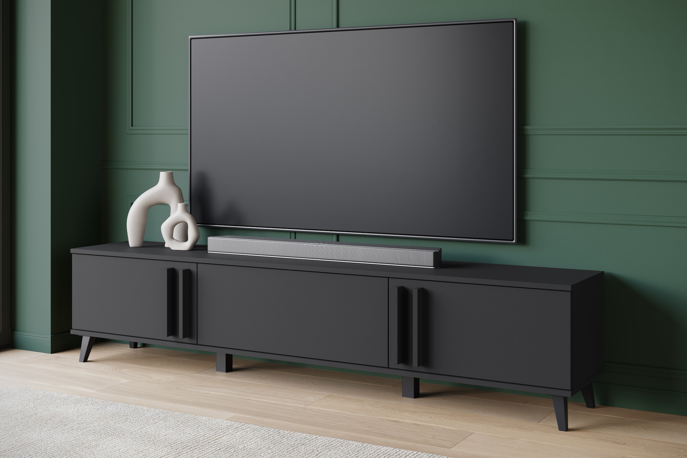 INOSIGN Lowboard »Helsinki, TV-Kommode Breite 180cm« 1 Stk. tlg. modernes Design, 3 Klapptüren