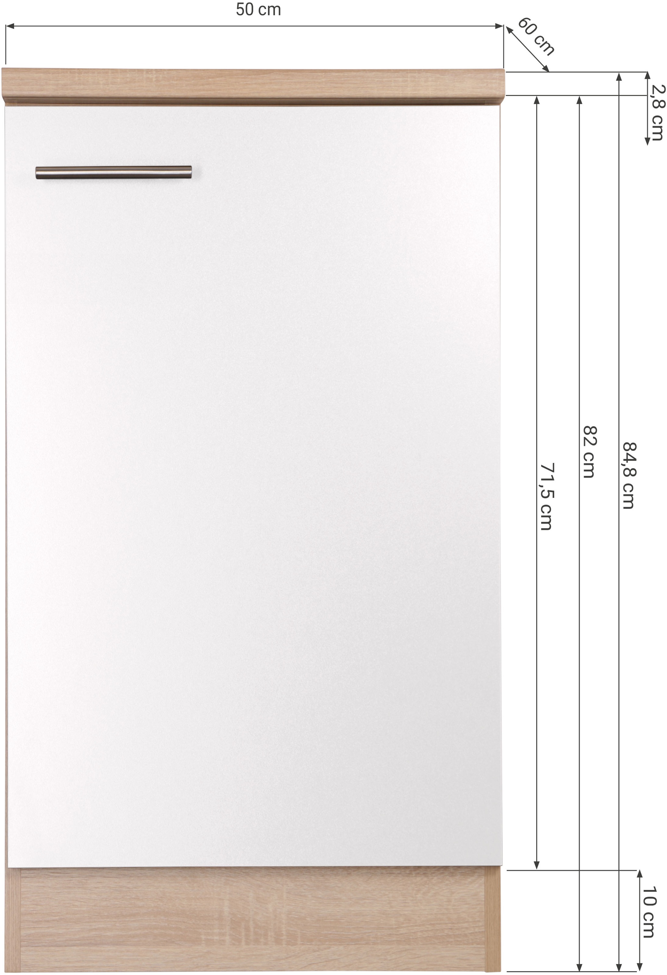 RESPEKTA Spülenschrank »Merle« Breite 50 cm, Soft-Close, Griffe aus Metall, 85 cm Arbeitshöhe