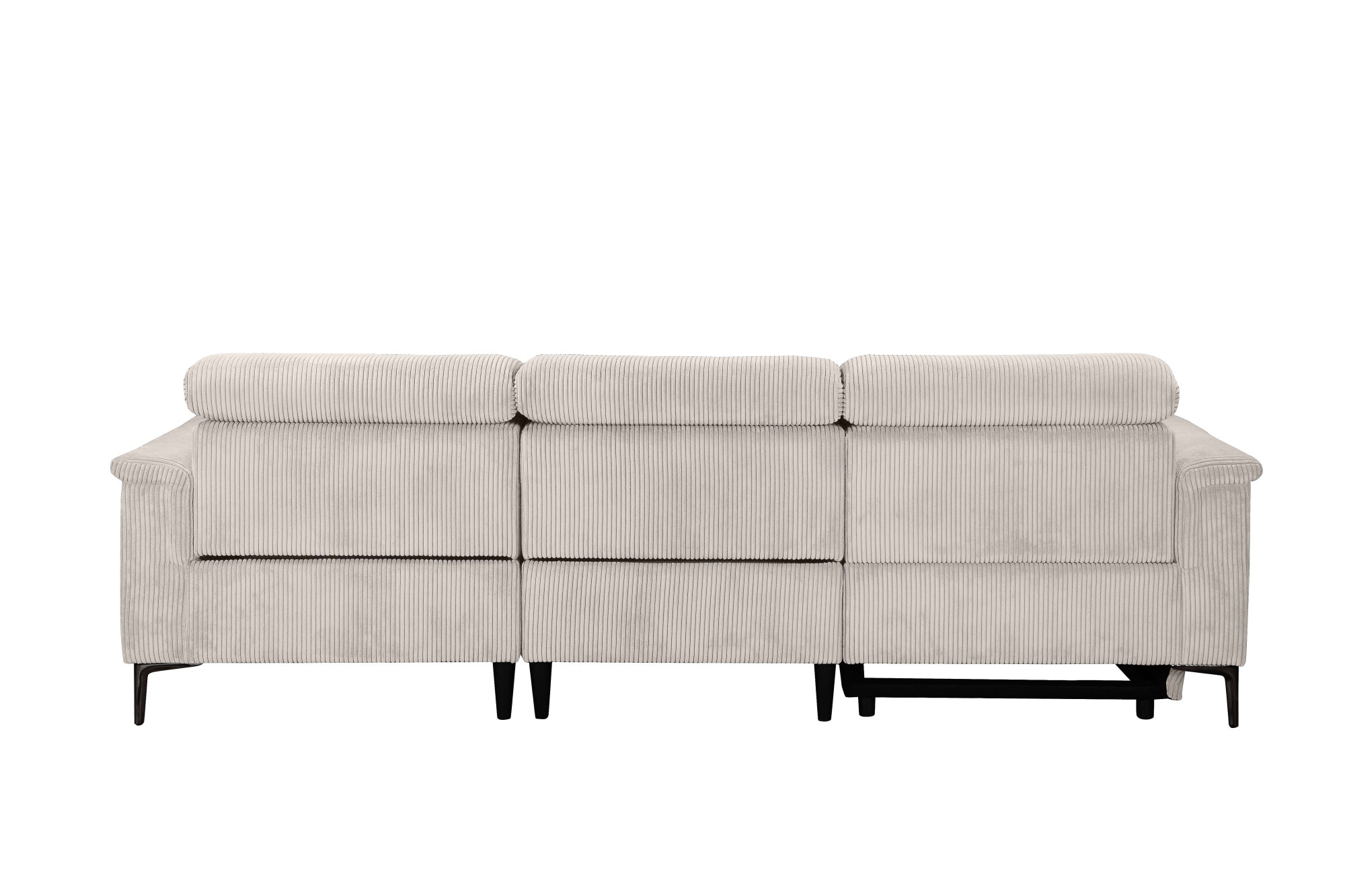 Places of Style Ecksofa »Lund in Cord, L-Form, 261 cm, manuelle und elektr. Relaxfunktion,«, USB-A und Kopfteilverstellung