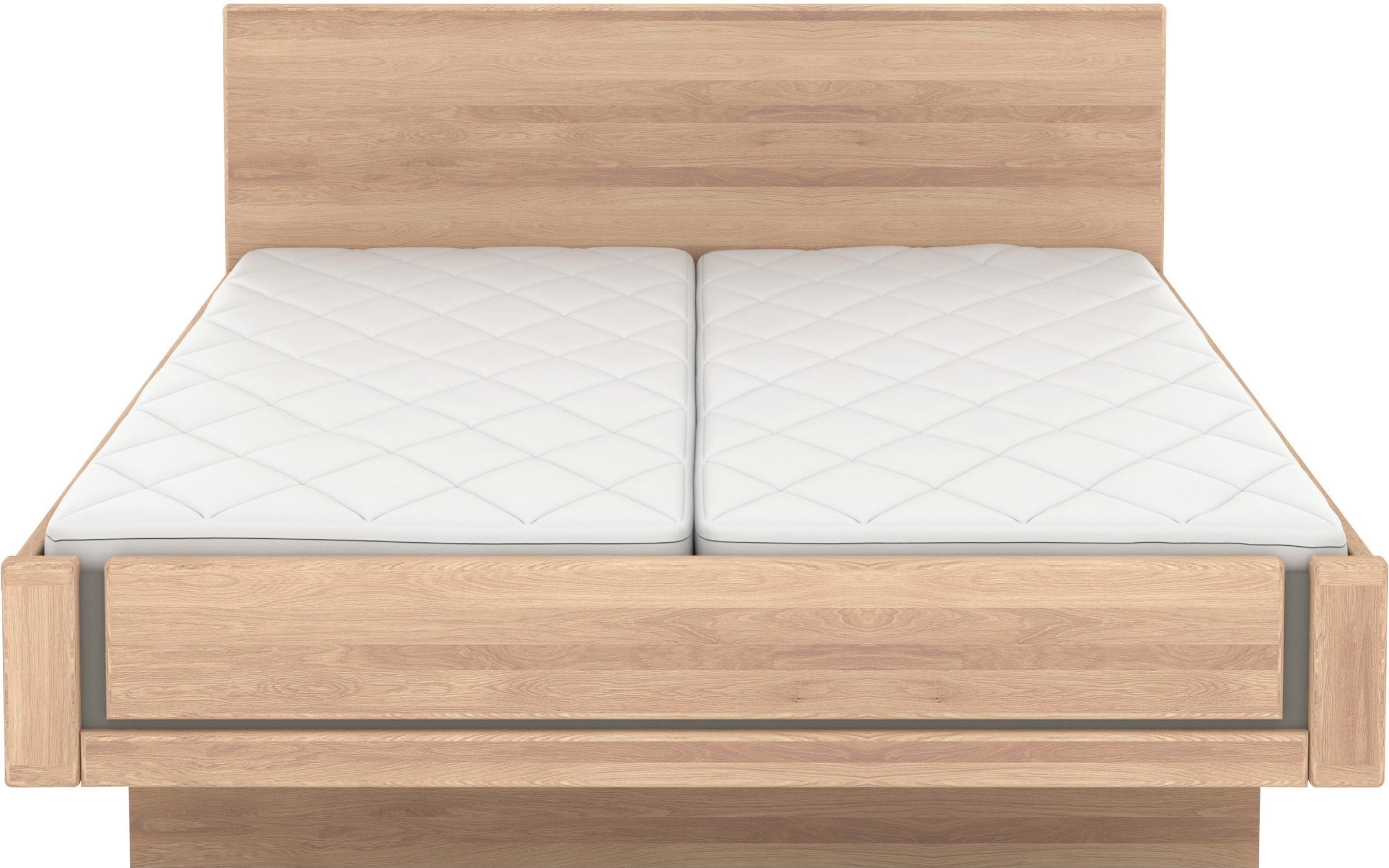 Musterring Holzbett »Sorrent, Bettgestell, Bettrahmen, teilmassiv Eiche«, (MADE IN GERMANY), Eiche teilmassiv, Liegehöhenverstellung, in schwebender Optik