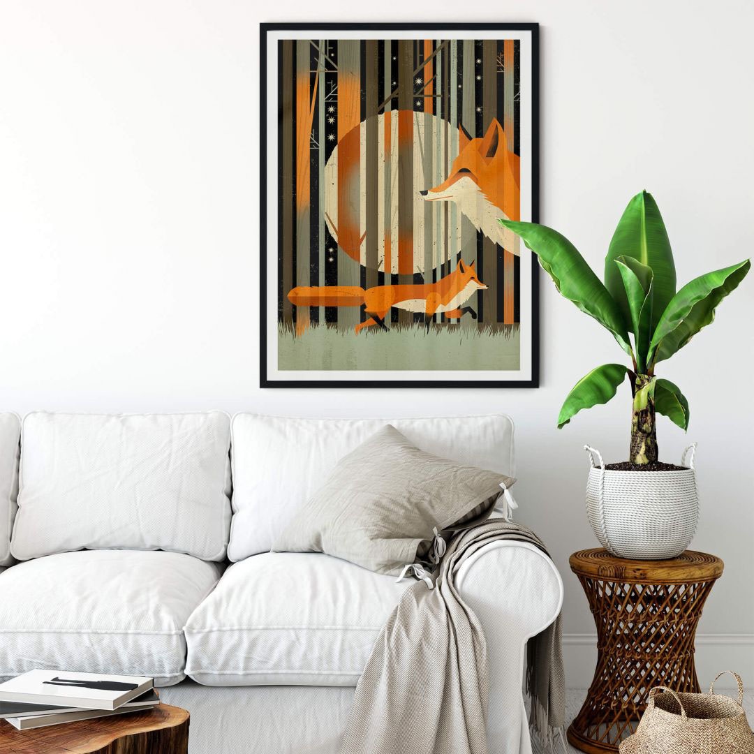 Wall-Art Poster »Midnight Foxes«, Schriftzug, (1 St.), Poster, Wandbild,  Bild, Wandposter bequem bestellen | Poster