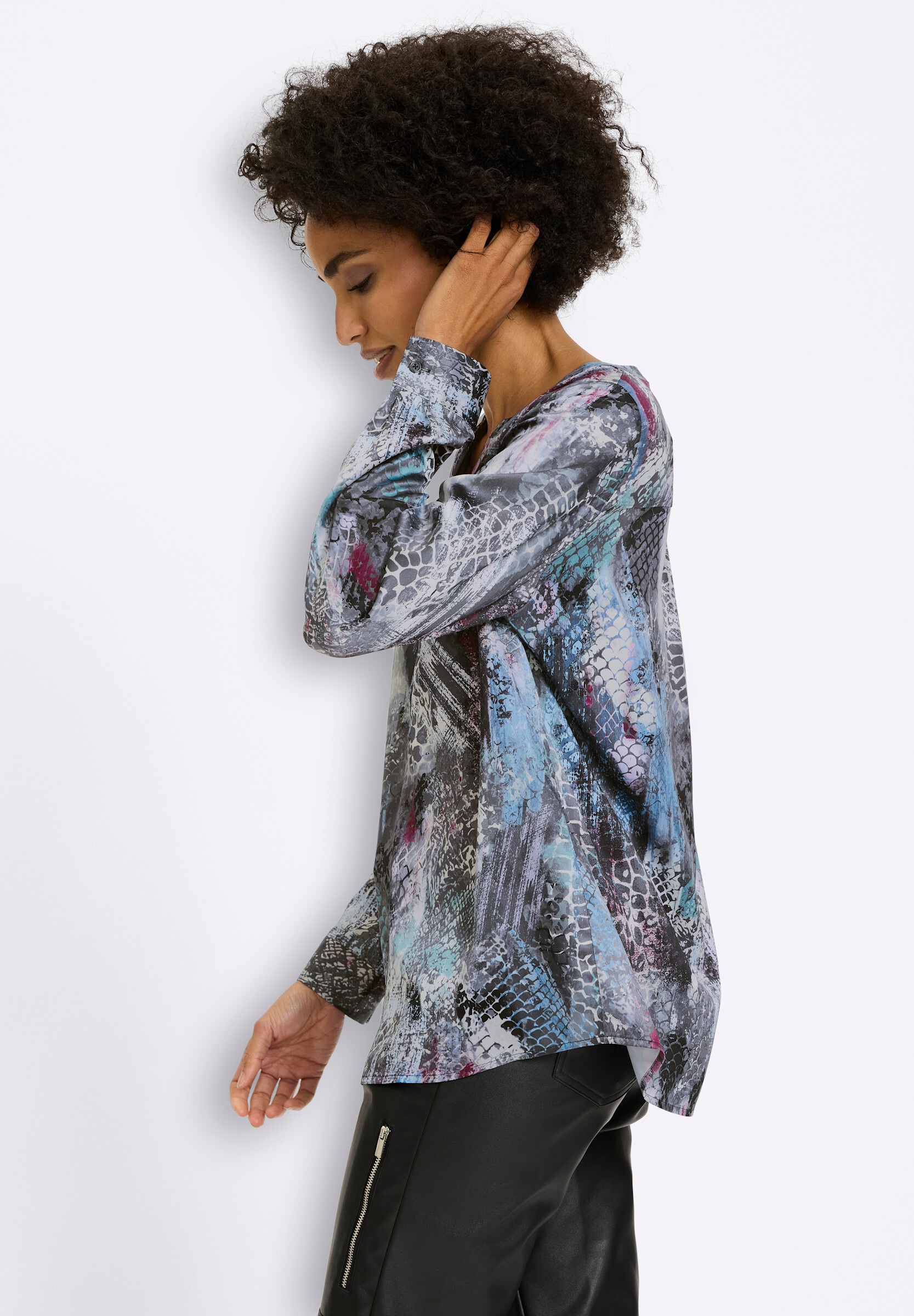 heine Klassische Bluse »Druckbluse Druckbluse mit grafischem Dessin«
