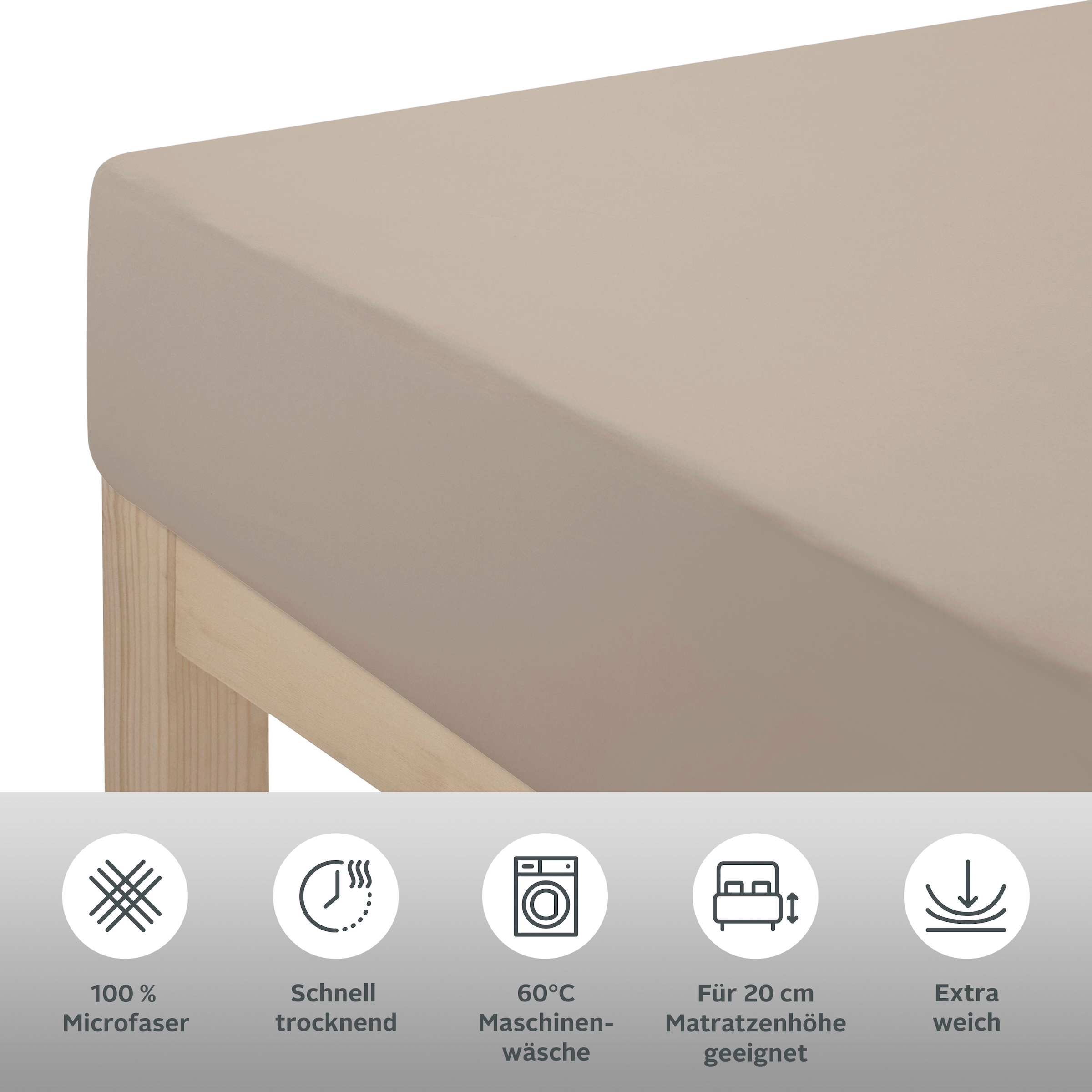 OTTO home Bettlaken »Desner« Mikrofaser, für Matratzen bis 20cm Höhe, 100% Polyester, Bettlaken