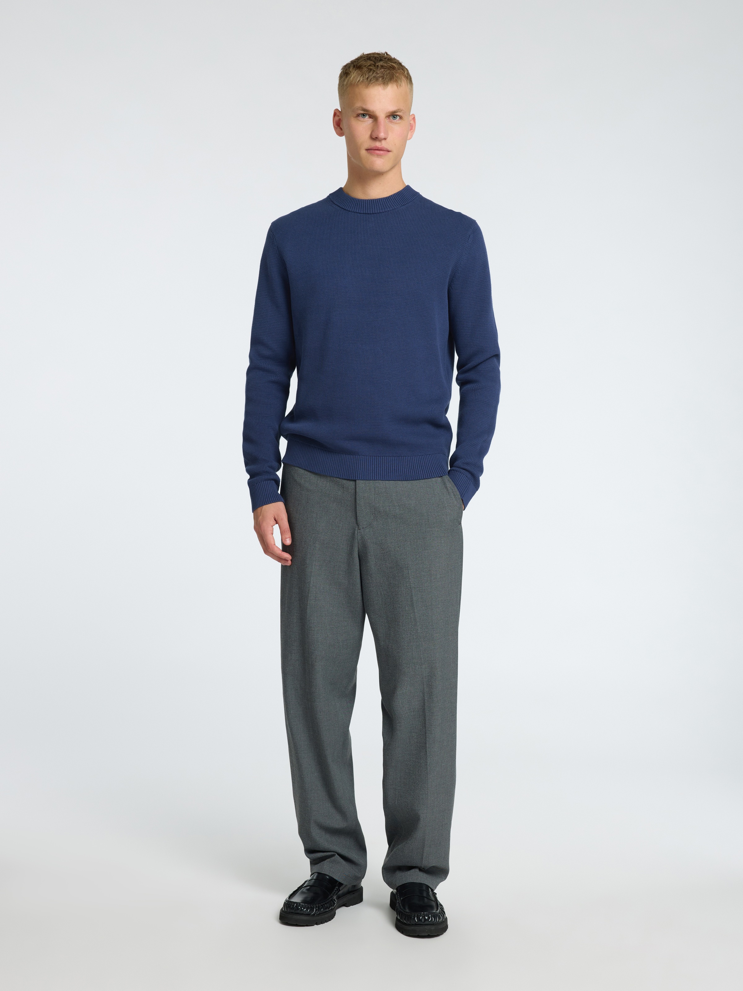 SELECTED HOMME Rundhalspullover »SLHDANE LS KNIT STRUCTURE CREW NECK NOOS«
