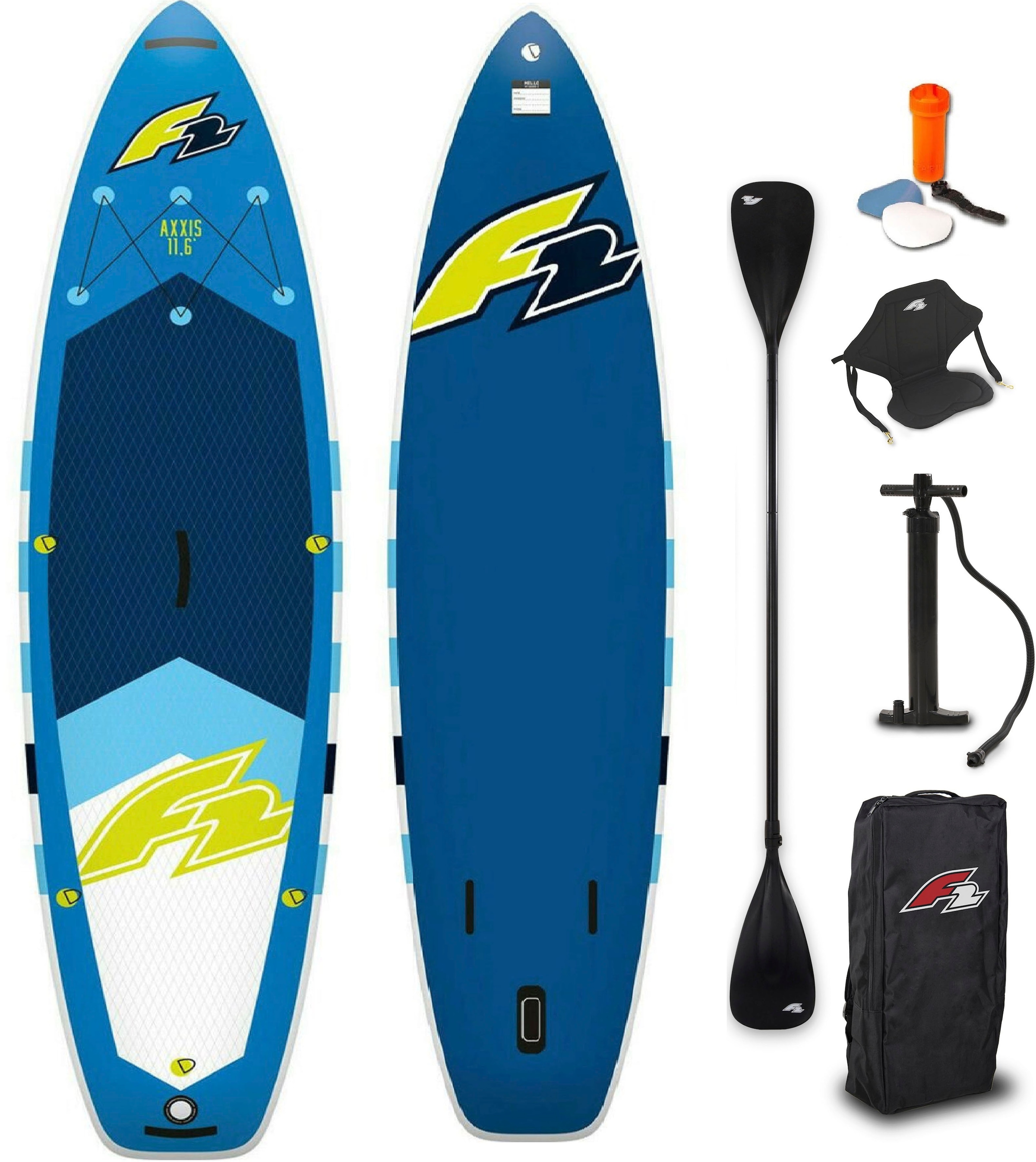 F2 SUP-Board »Axxis Ltd. Edition Set 11,6 blue«, (Set, 6 tlg.)