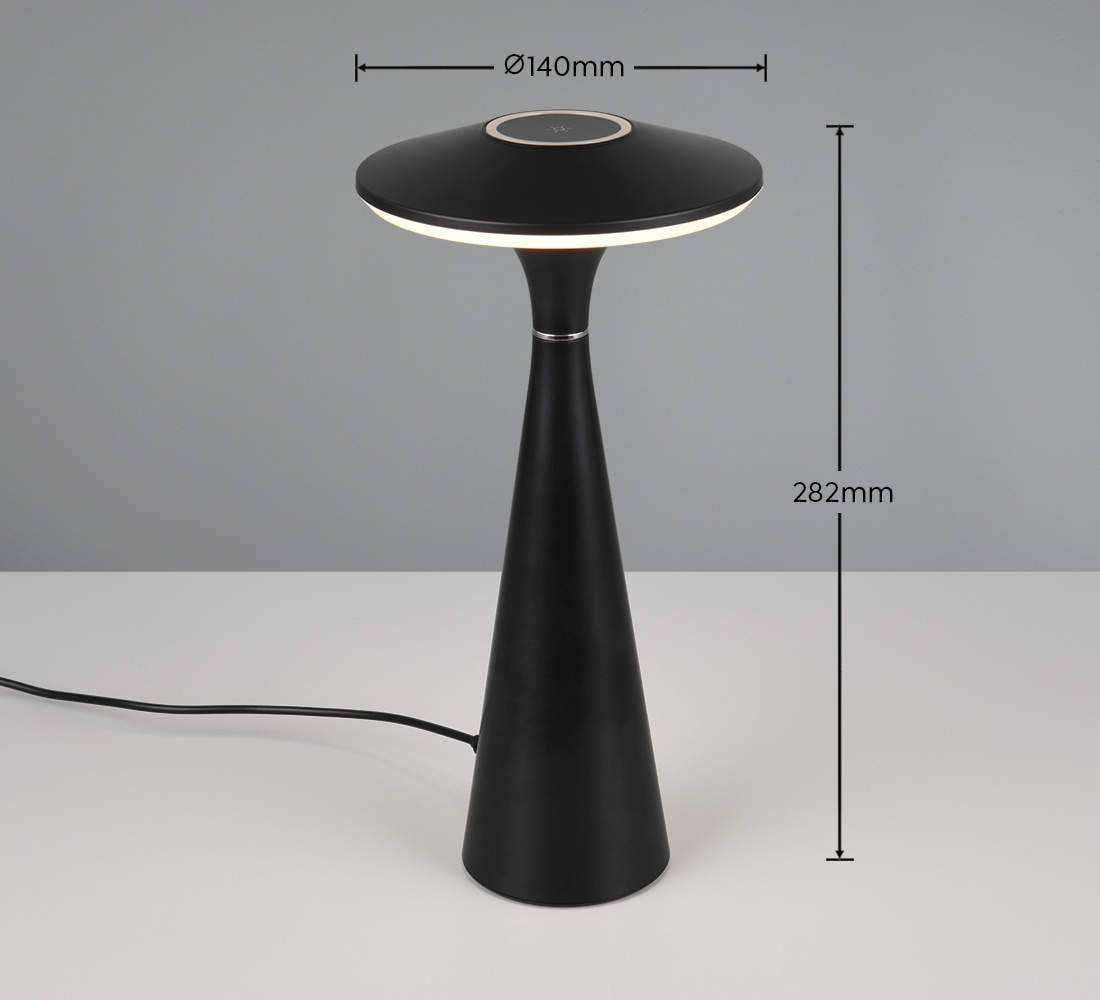 REALITY Leuchten LED Tischleuchte »TORREZ«, 1 flammig, Leuchtmittel LED-Board | LED fest integriert, in-Outdoor Akku Tischlampe mit USB-C, dimmbar, Lichtfarbe einstellbar