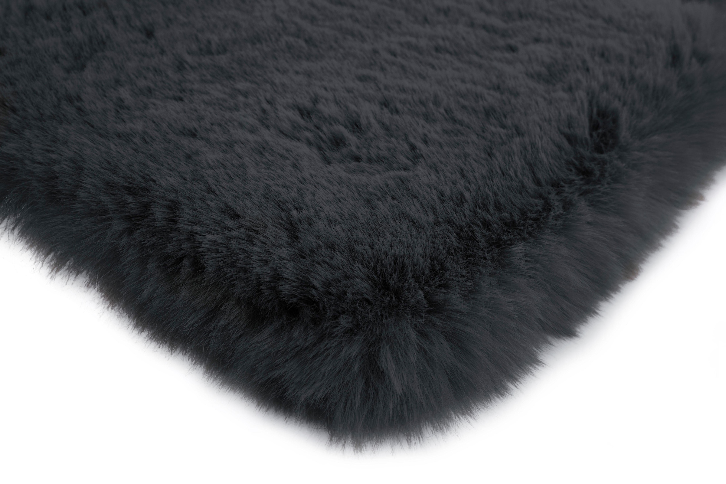 my home Fellteppich »Alvin« rechteckig 45 mm Höhe Teppich in Kaninchenfell-Optik und Haptik, Kunstfell