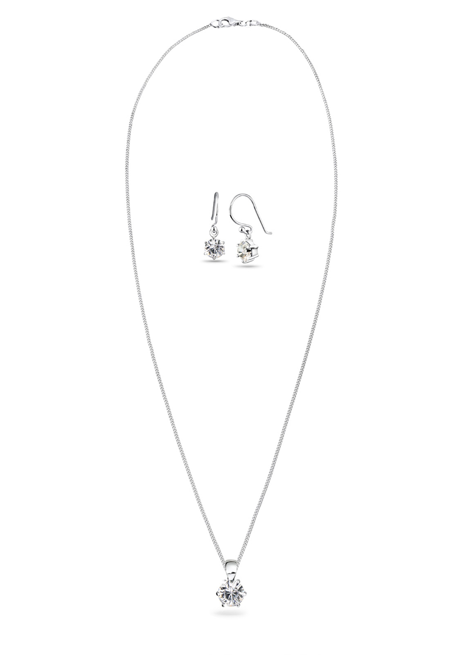 Elli Ohrring und Ketten Set »Schmuckset Weiß 925 Sterling Silber, mit Kristallen von Swarovski®« ()