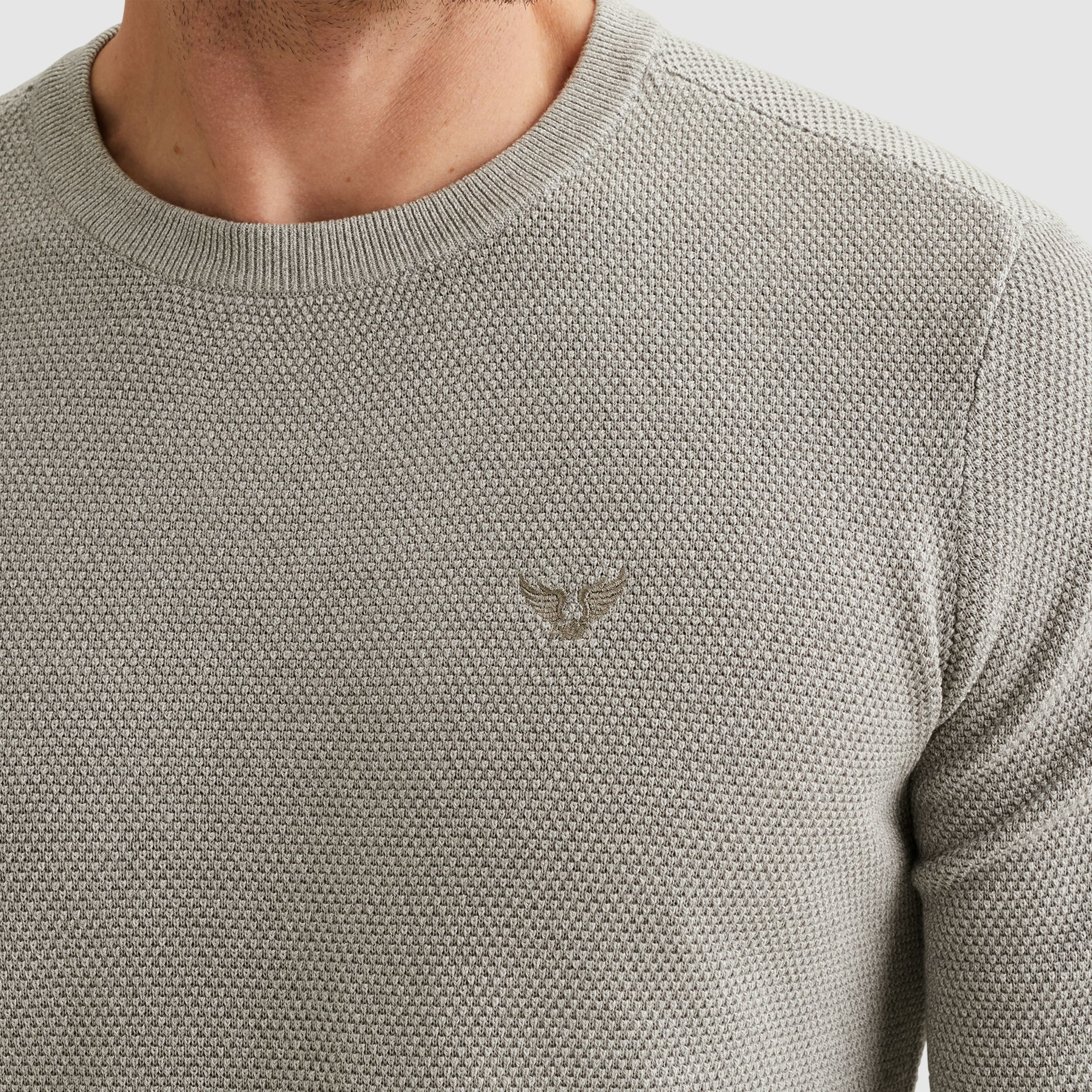 PME LEGEND Rundhalspullover mit Logo Stickerei