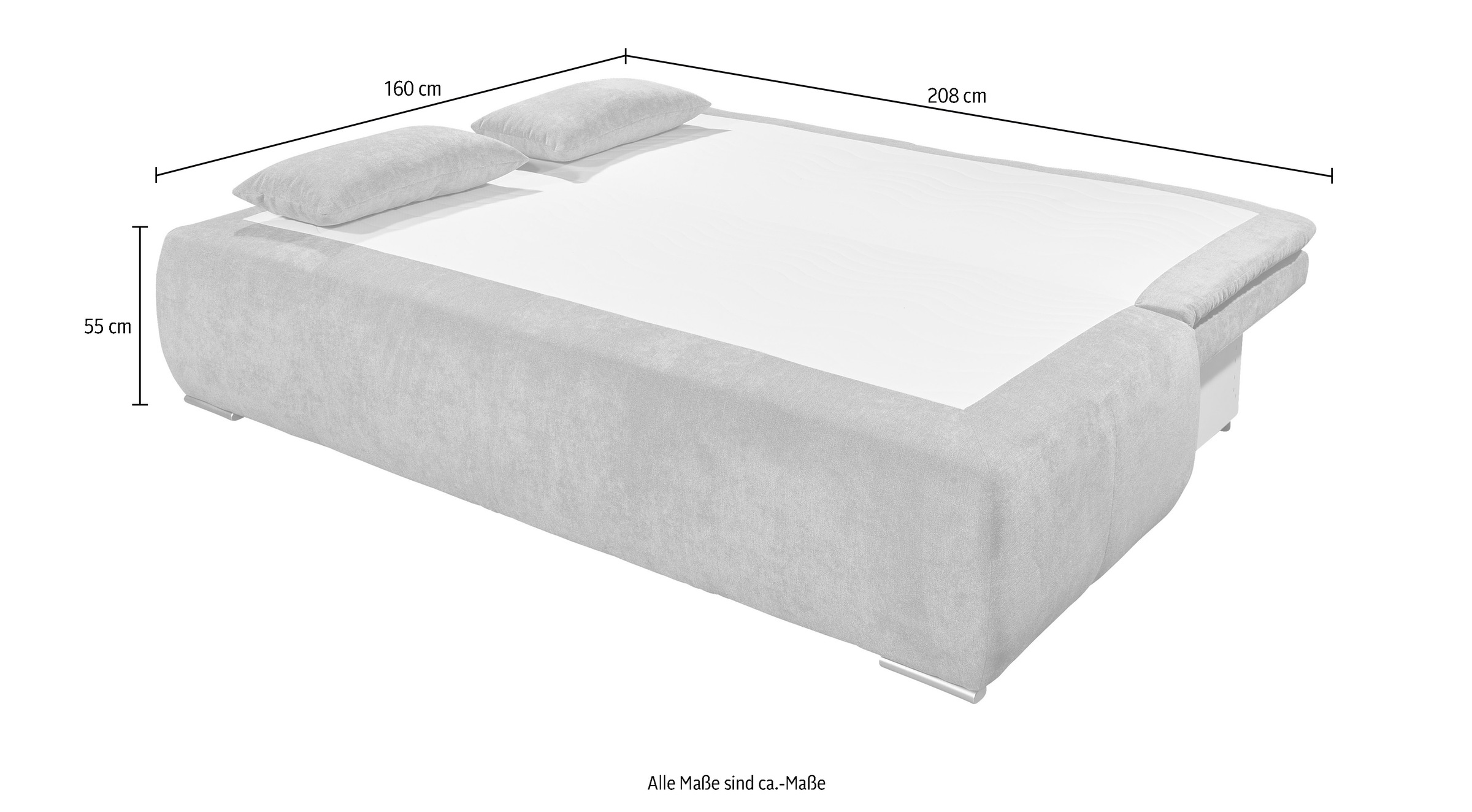 ED EXCITING DESIGN Schlafsofa »Jana«, mit Bettfunktion und Bettkasten, sowie Rücken- und Armlehnkissen