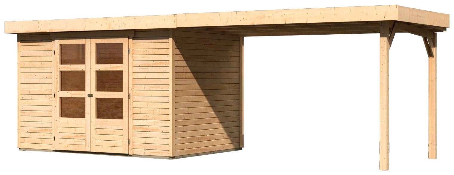 Karibu Gartenhaus »Arnis« mit Anbaudach 2,80 cm Breite