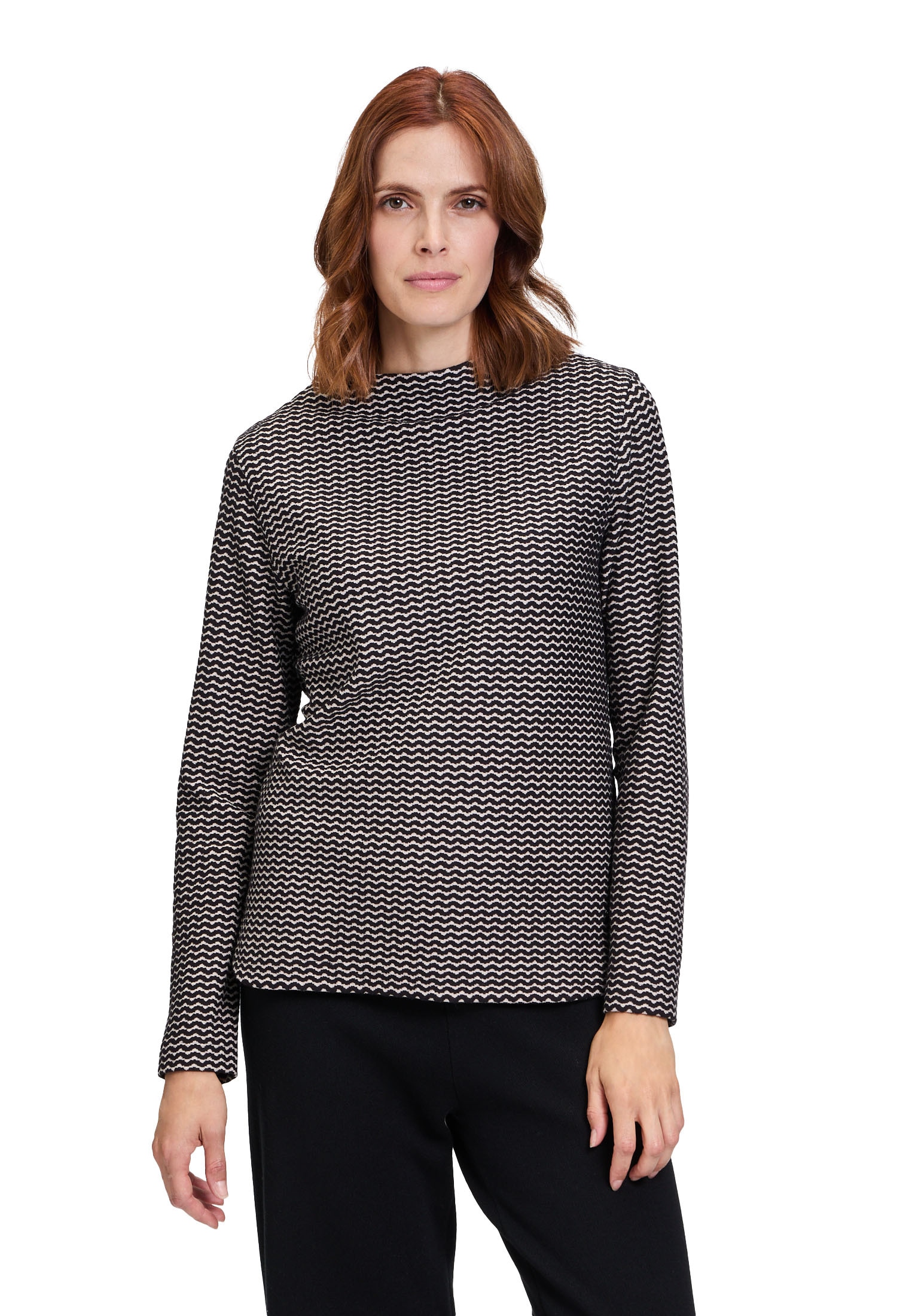 Betty&Co Langarmshirt »Casual-Shirt mit Wellenstruktur«