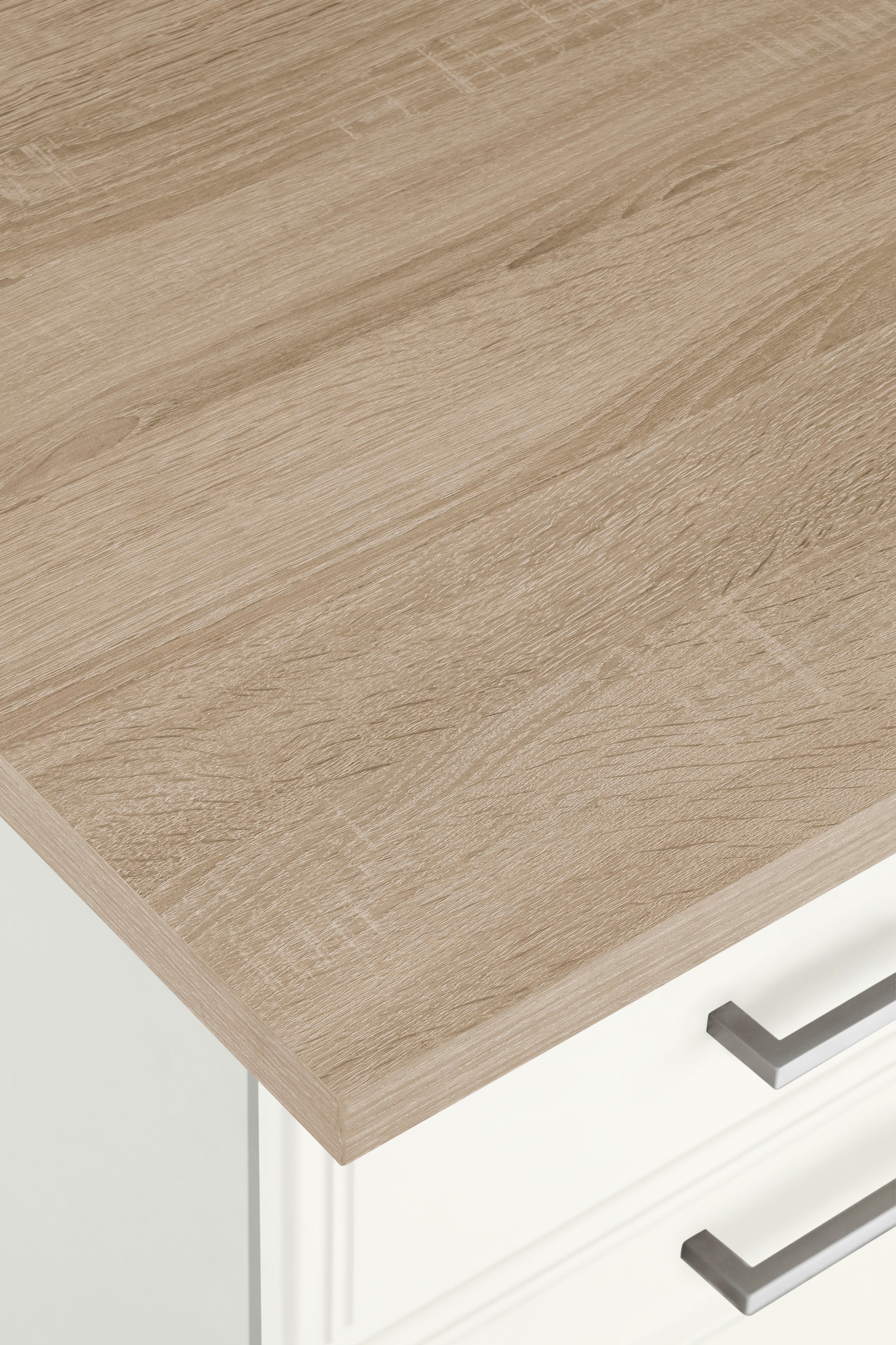 KOCHSTATION Küchenzeile »KS-Stockholm – Küche mit hochwertiger und detailreicher Landhausfront« Breite 270 cm, wahlweise mit E-Geräten,mit MDF-Fronten