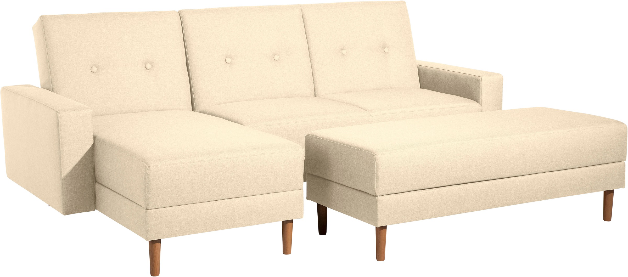 Max Winzer® Ecksofa »Just Chill kubisches Schlafsofa im skandinavischen Stil, bequem«, Recamiere links oder rechts montierbar, mit Rückenverstellung