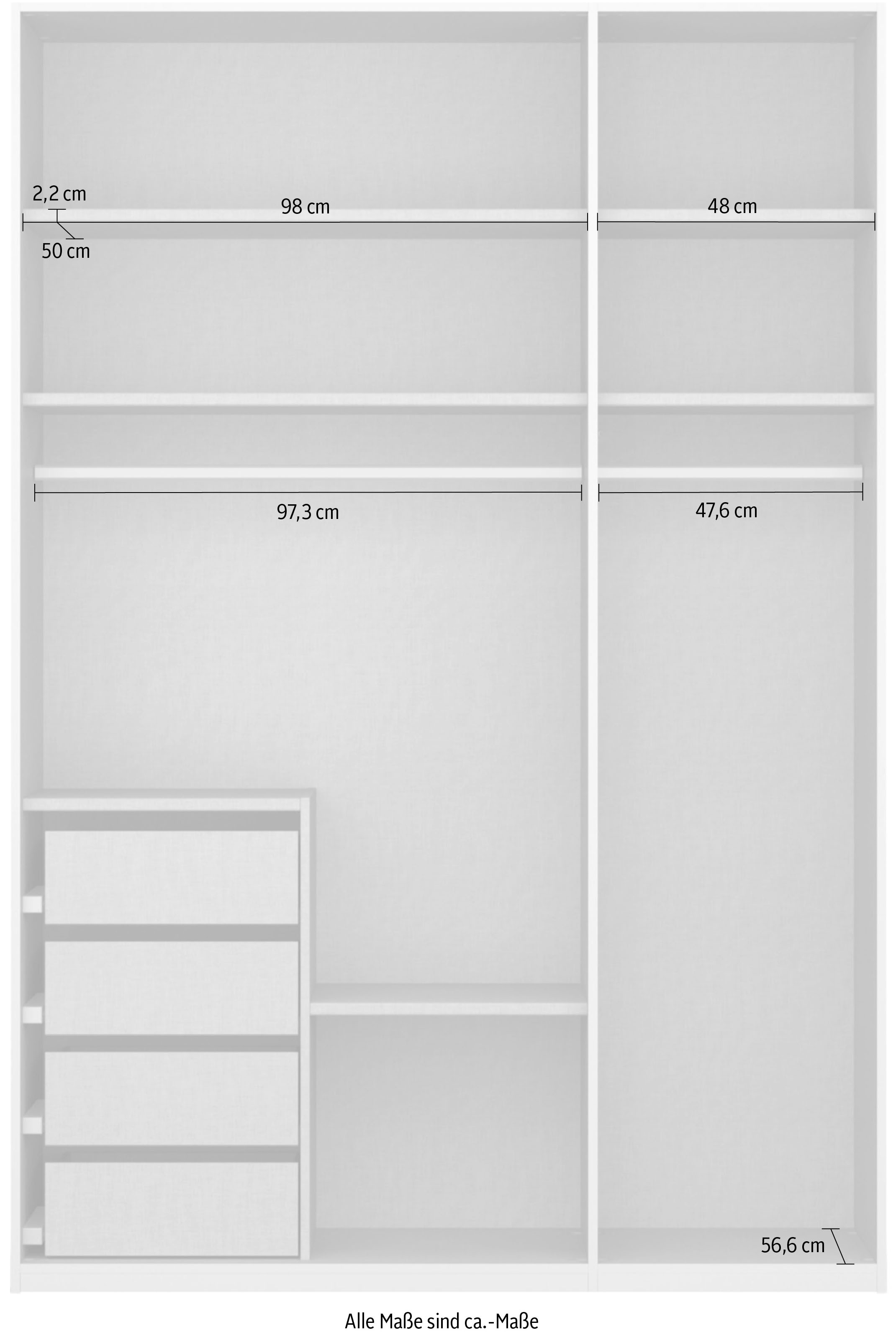rauch Drehtürenschrank »Skat Meridian«, inkl. Innenspiegel und 4 Innenschubladen