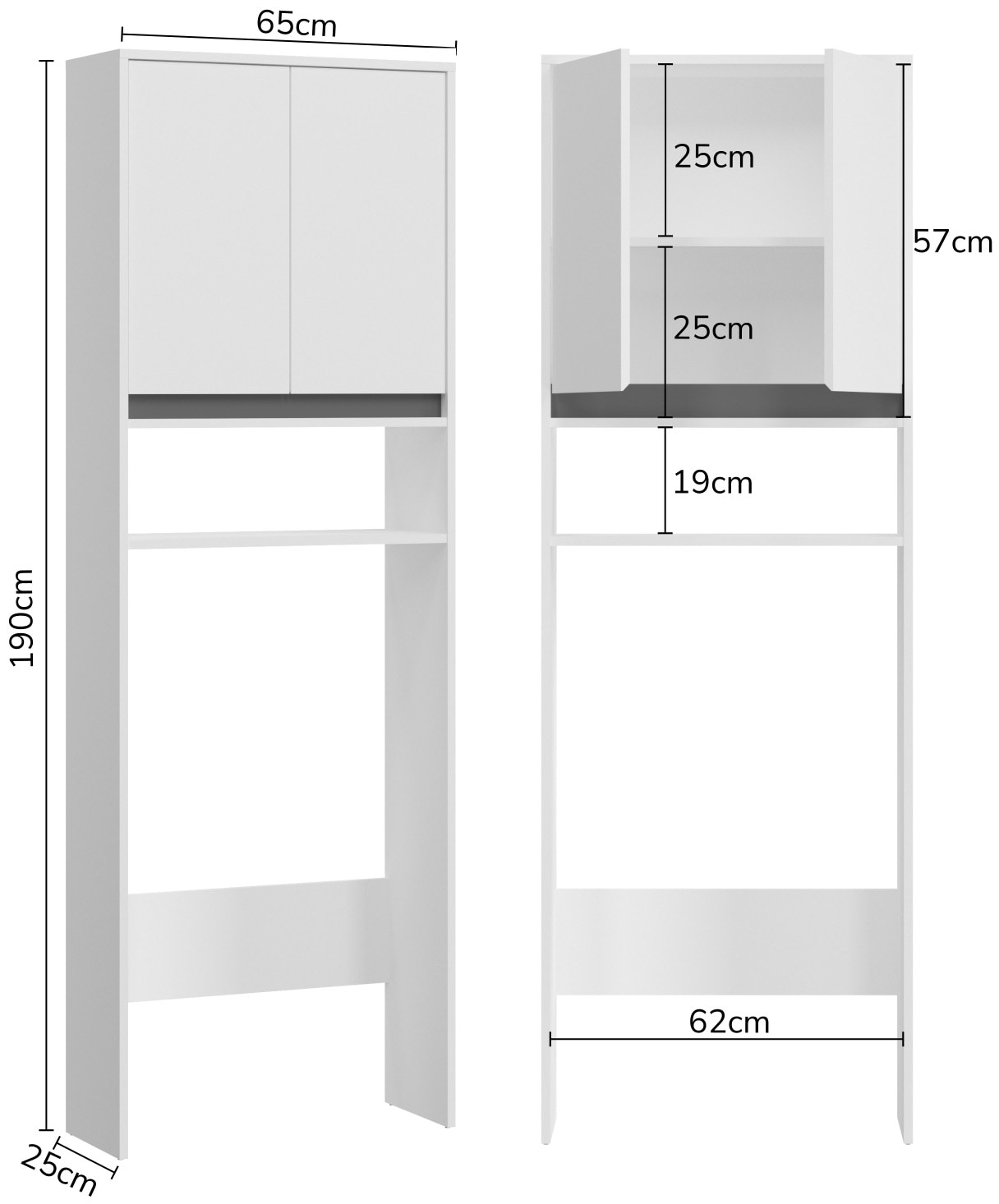 INOSIGN Waschmaschinenumbauschrank »Trosa, Höhe 190 cm, 2 Türen, 1 Ablageboden, mit Wechselblende«, Waschmaschinenschrank, Badschrank, Bad-Möbel, Badezimmer