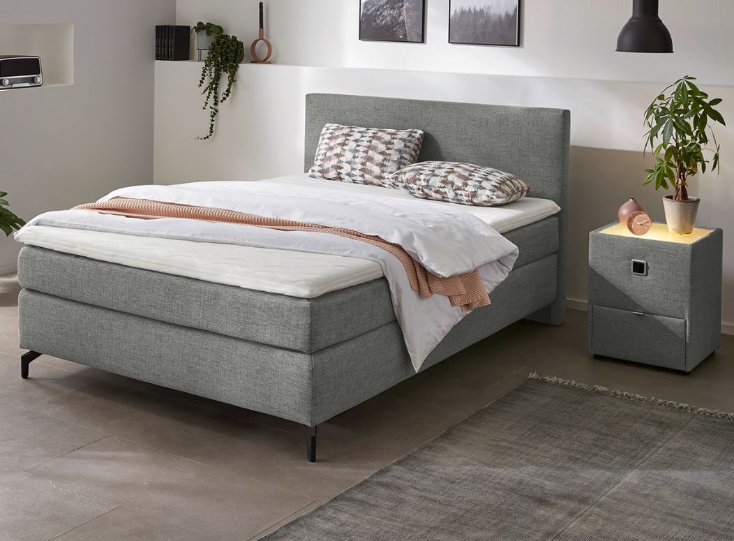 INOSIGN Boxspringbett Alinas, mit Topper und Zierkissen, in unterschiedliche Farbvarianten und Breiten lieferbar