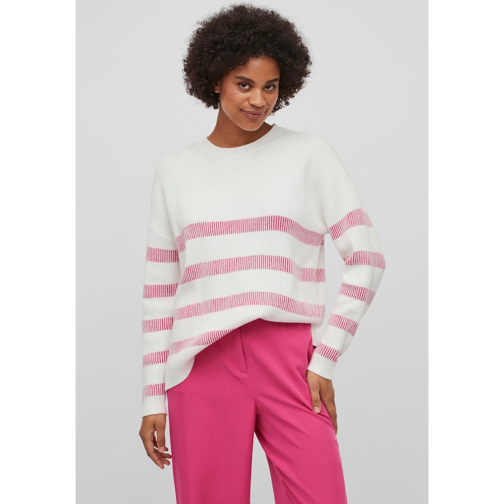 Vila Rundhalspullover »VIRIL STRIPE L/S KNIT TOP - NOOS«