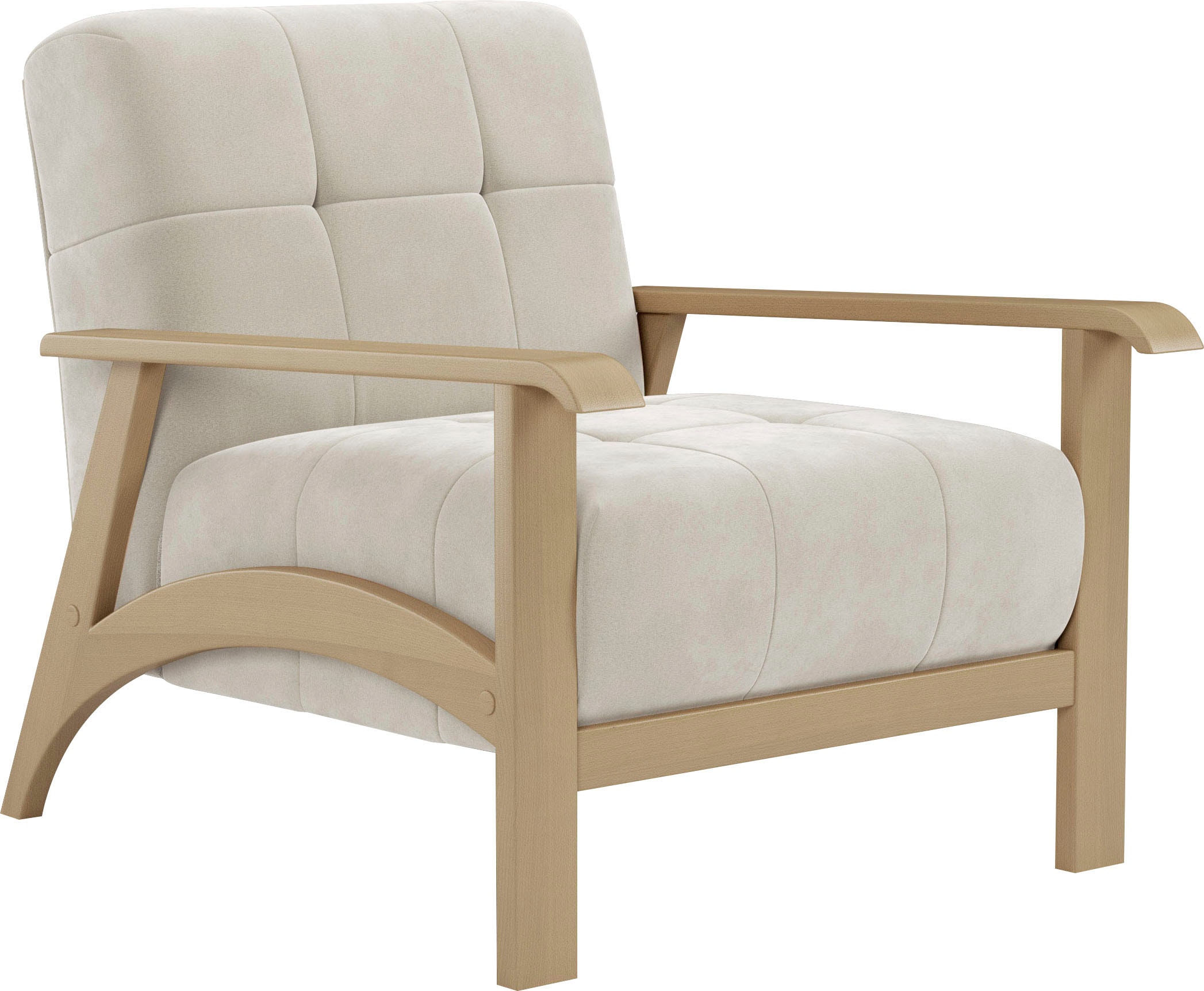 sit&more Sessel »Billund« Armlehnen aus Buchenholz in natur, verschiedene Bezüge und Farben