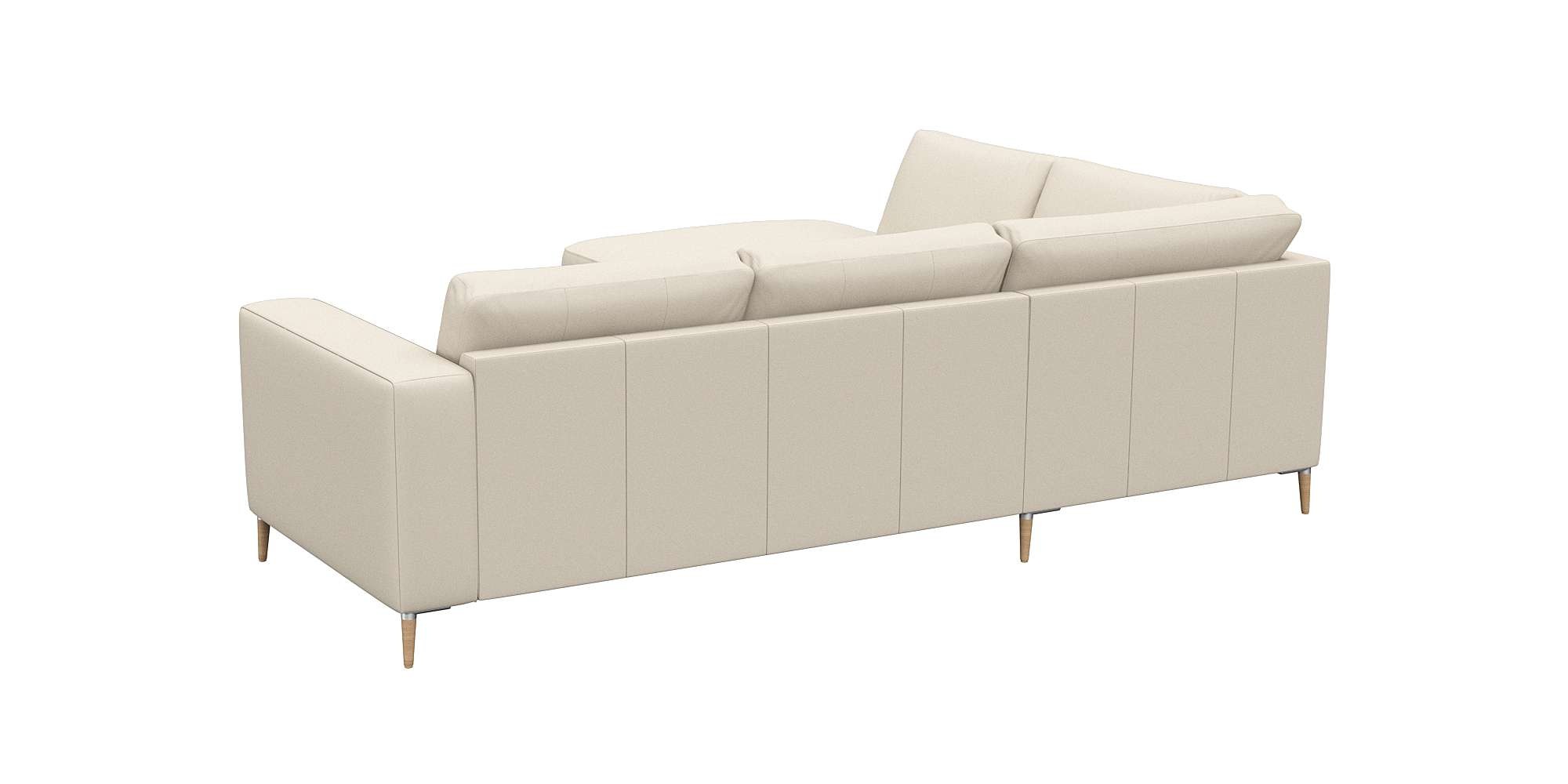 FLEXLUX Ecksofa »Fiore, L-Form«, breite Armlehnen, Füße Alu/Eiche, B/T 241/225 cm, Kaltschaum im Sitz