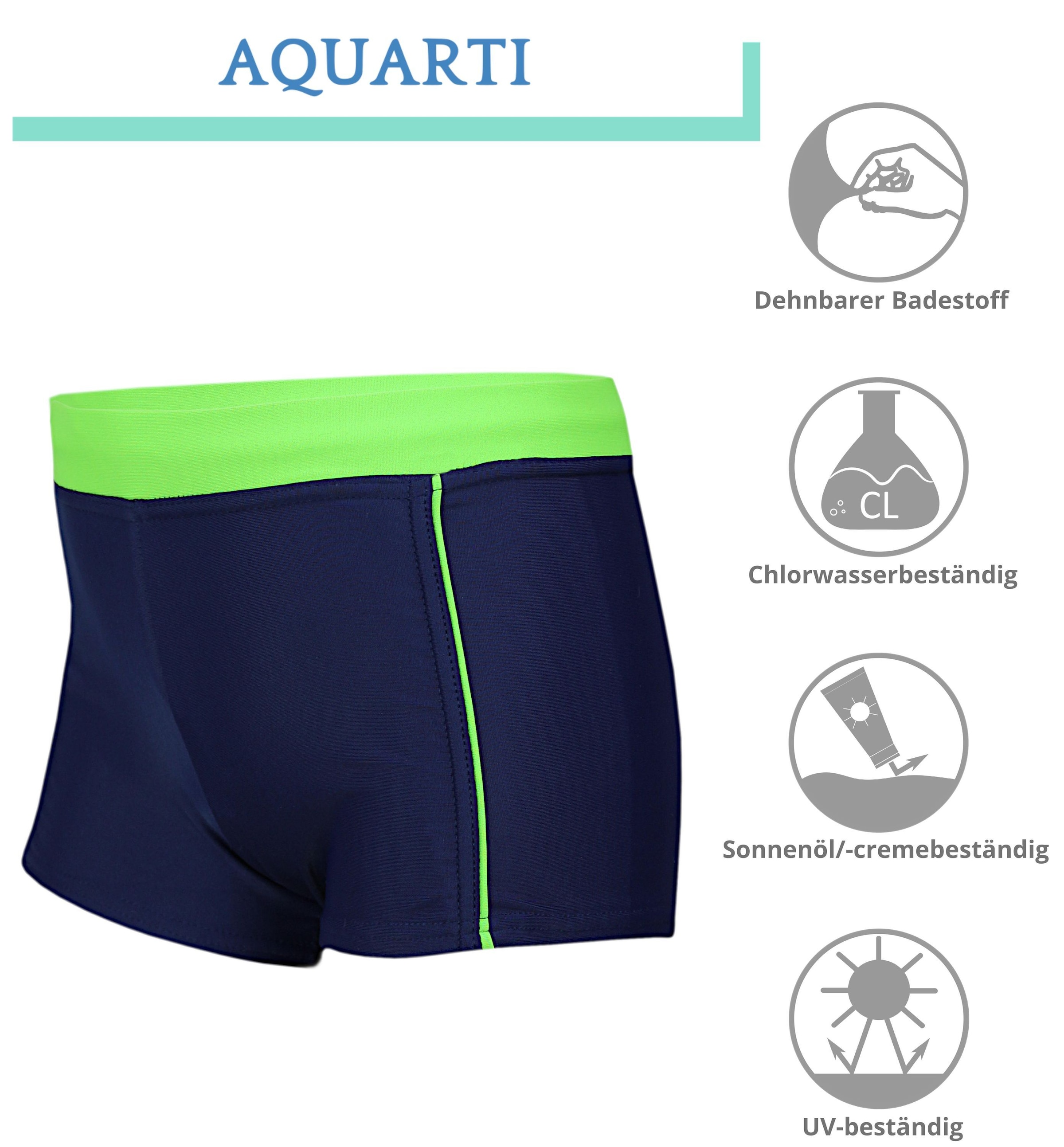 AQUARTI Badehose »Badehose Jungen Kinder Badehose Seitliche Paspel«