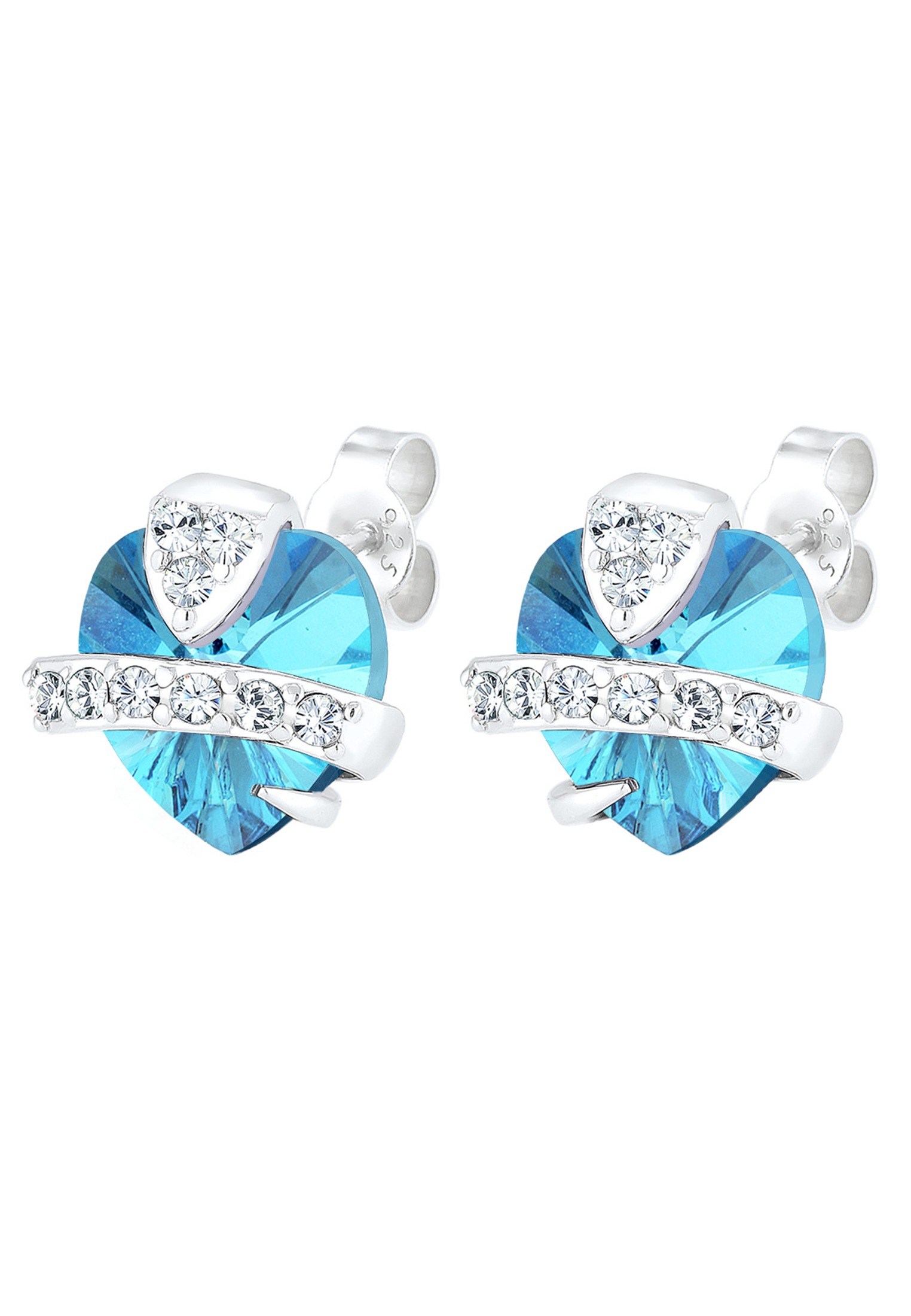 Elli Paar Ohrstecker »Ohrringe Herz Liebe Kristalle Cute 925 Silber«