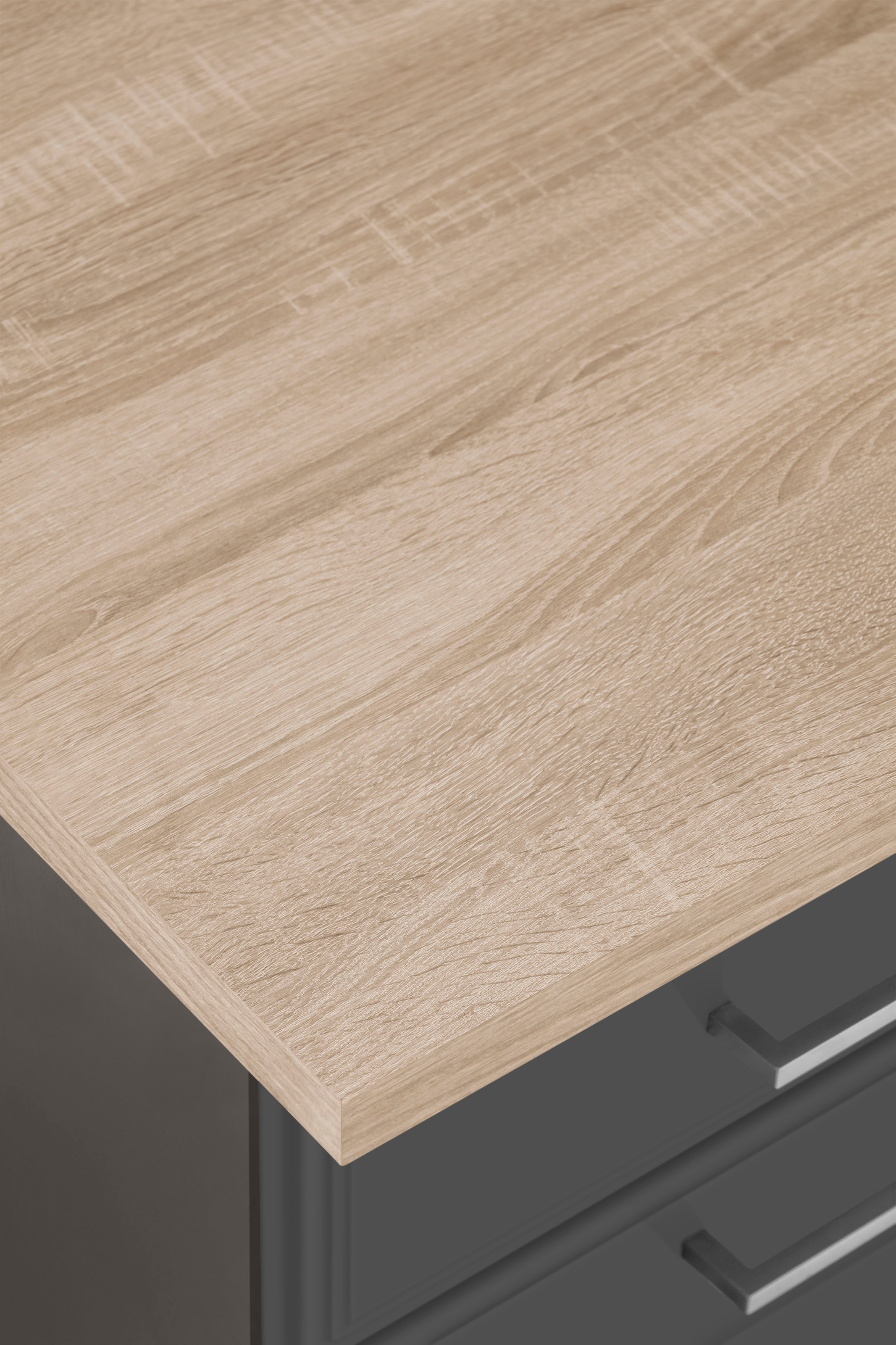 KOCHSTATION Küchenzeile »KS-Stockholm – Küche mit hochwertiger und detailreicher Landhausfront« Breite 330 cm, wahlweise mit E-Geräten,mit MDF-Fronten