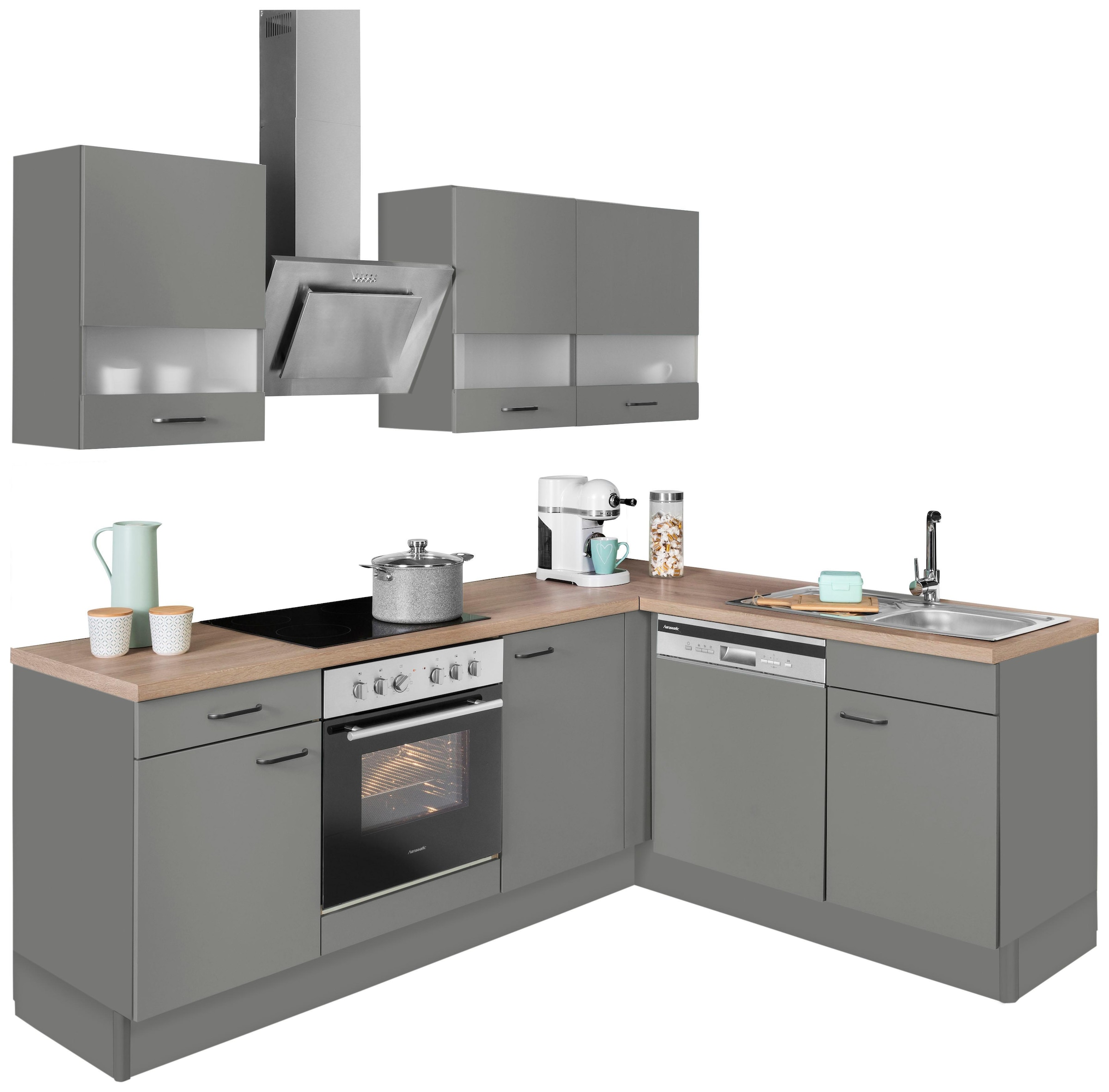 OPTIFIT Winkelküche »Elga«, Premium-Küche, Soft-Close-Funktion, Vollauszug,  Stellbreite 225x175cm bequem kaufen