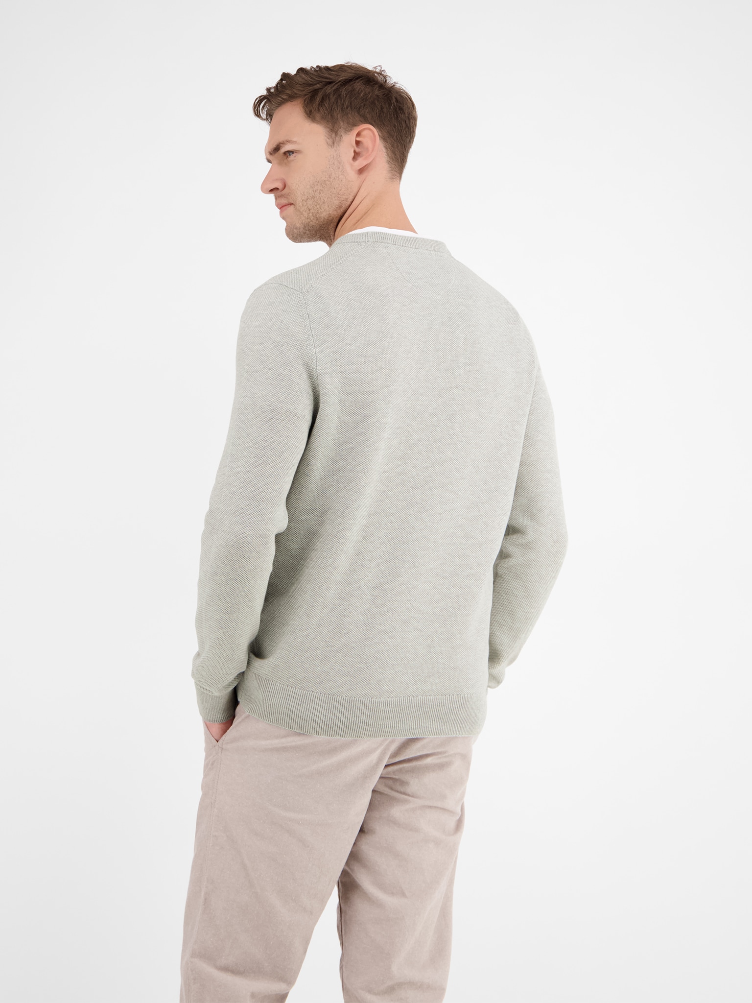 LERROS Strickpullover, mit Logo Stickerei