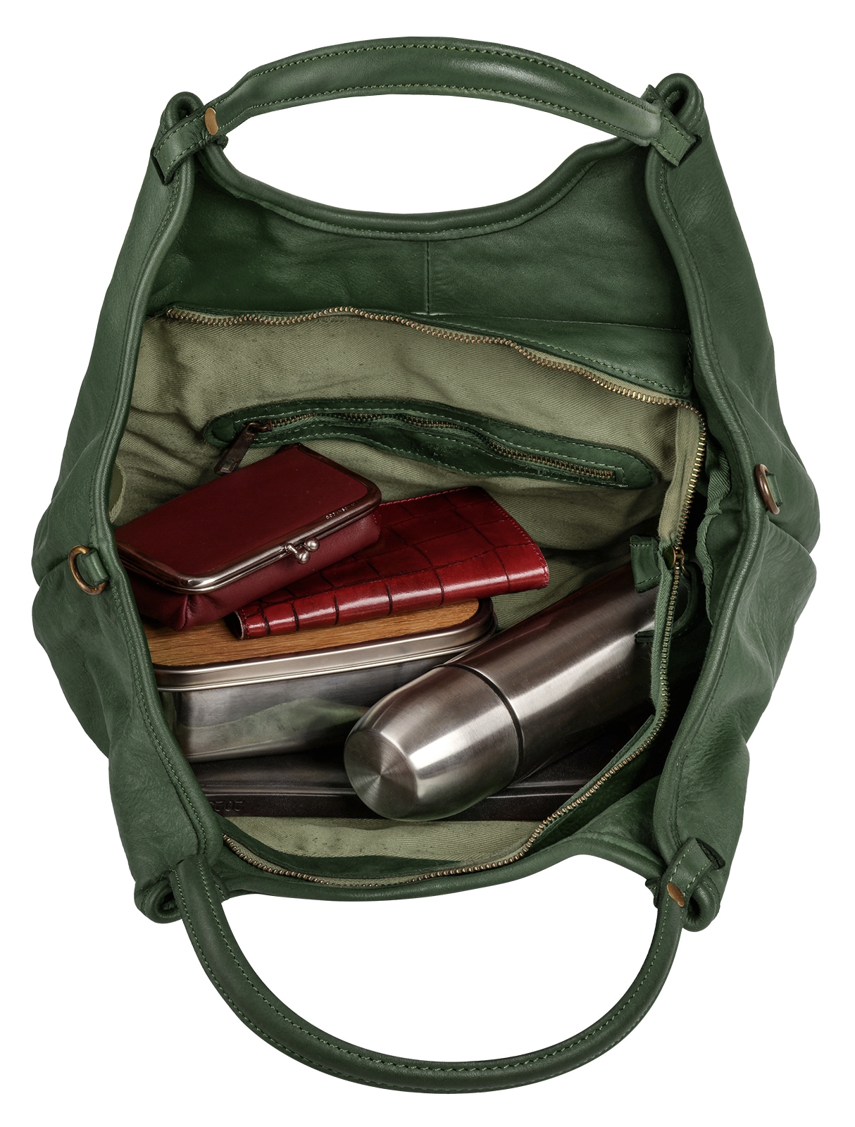 Samantha Look Henkeltasche, echt Leder, Made in Italy