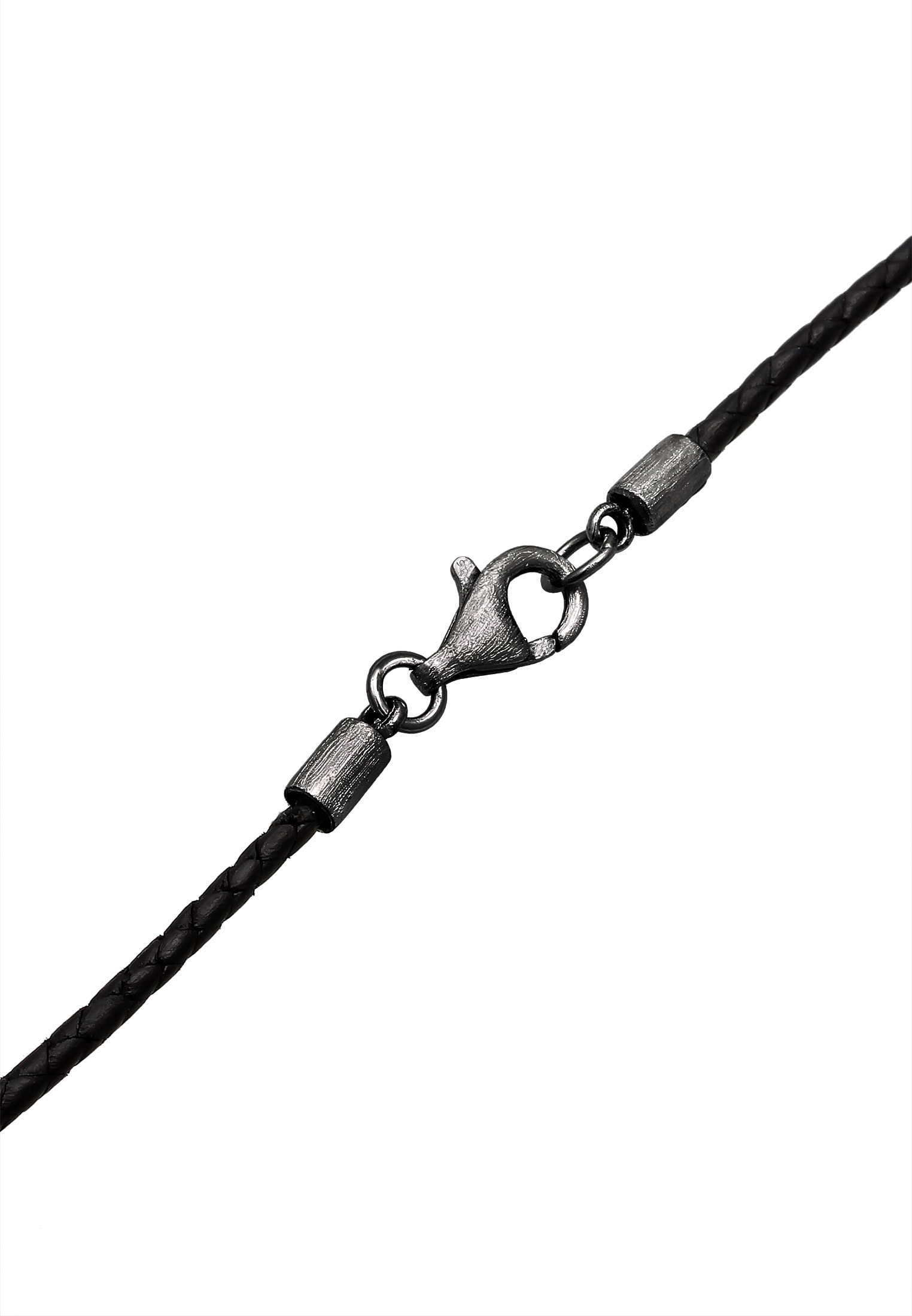 Kuzzoi Kette mit Anhänger »Halskette Herren Leder Stierkopf Bulle 925 Silber«