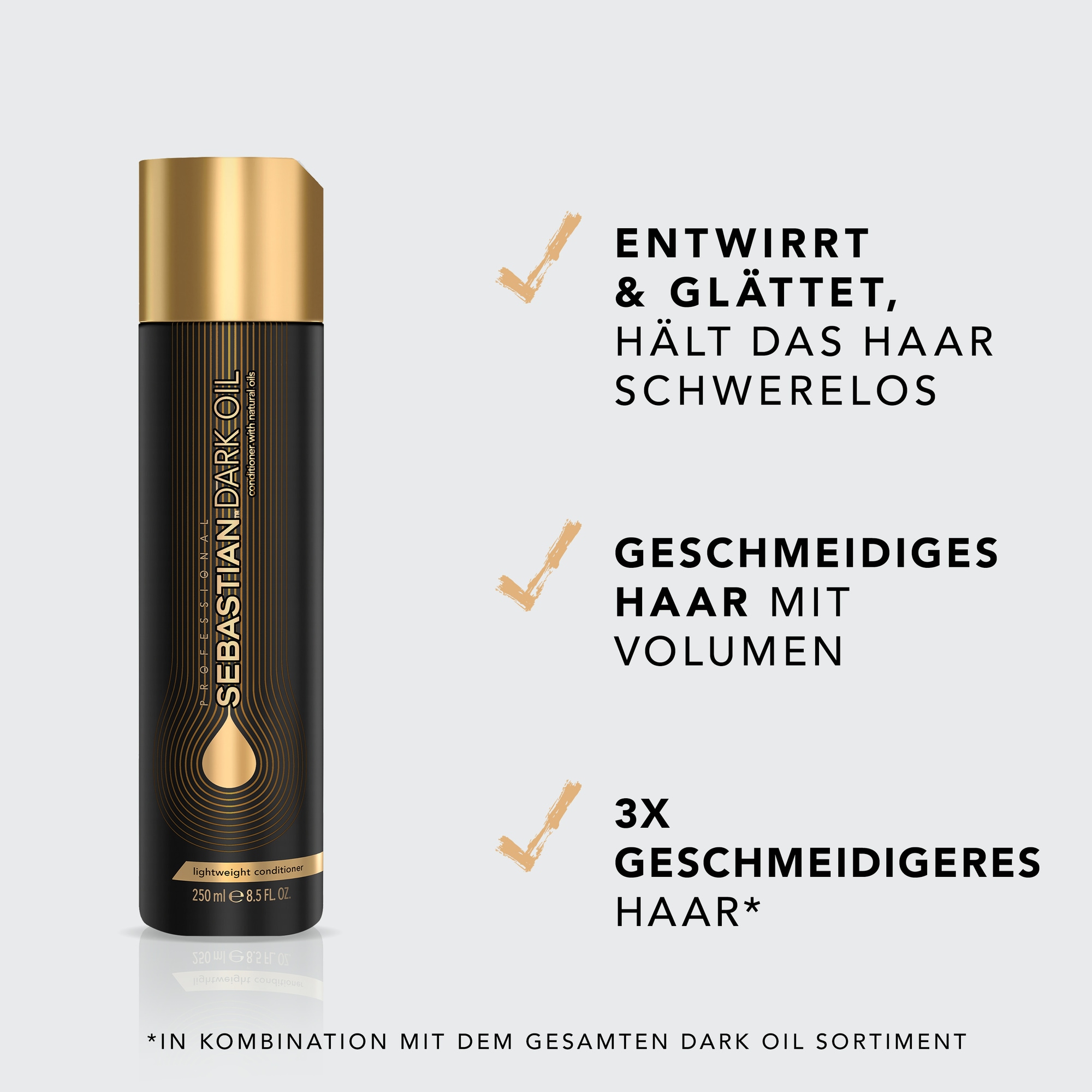 Sebastian Professional Haarspülung »DarkOil Conditioner« leichte Pflege, reichhaltige Öle, sorgt für geschmeidiges Haar