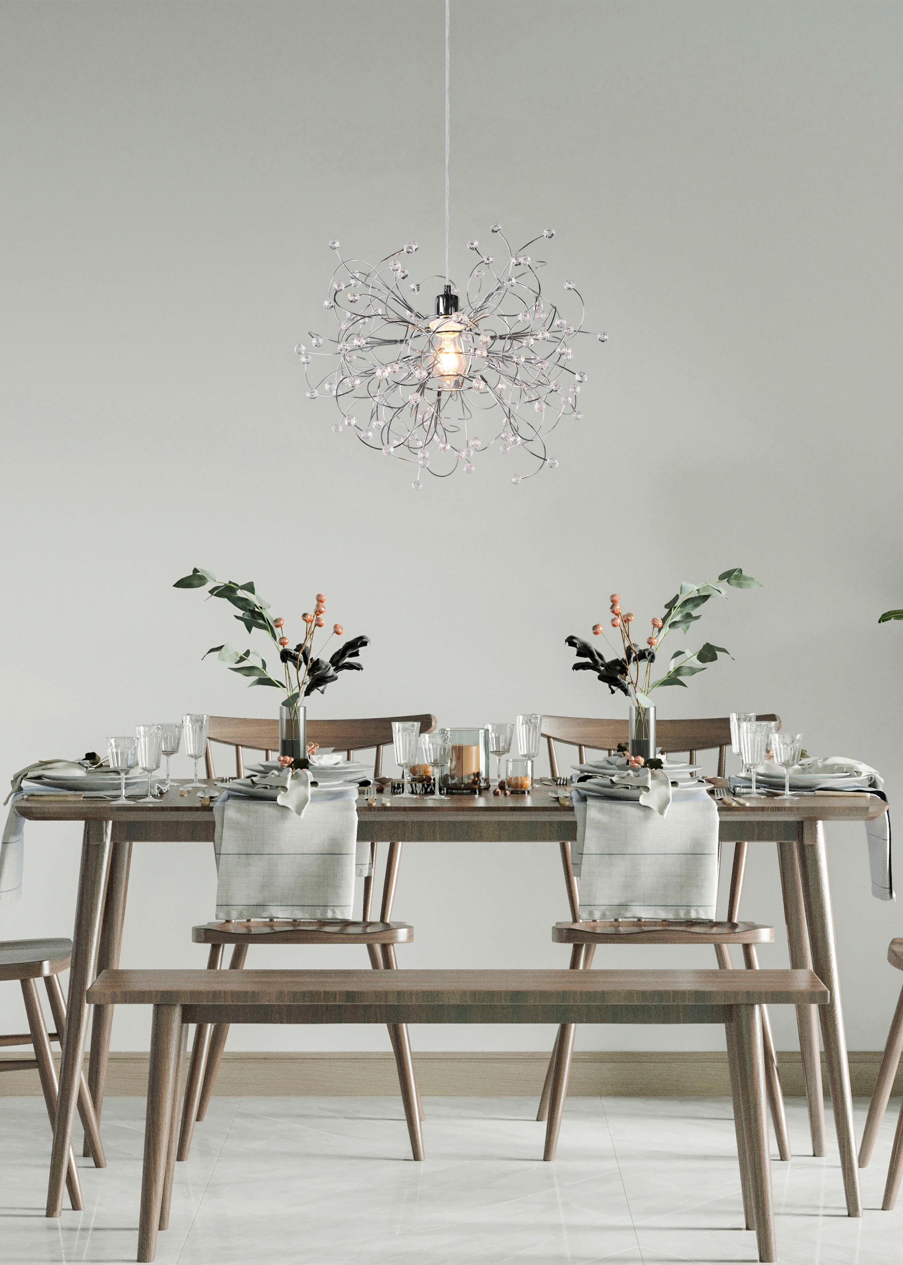 REALITY Leuchten Pendelleuchte »Gloria« E27 1 Stk. warmweiß - kaltweiß Hängelampe höhenverstellbar max 150cm, exkl 1xE27 max 40W, Ø 52cm