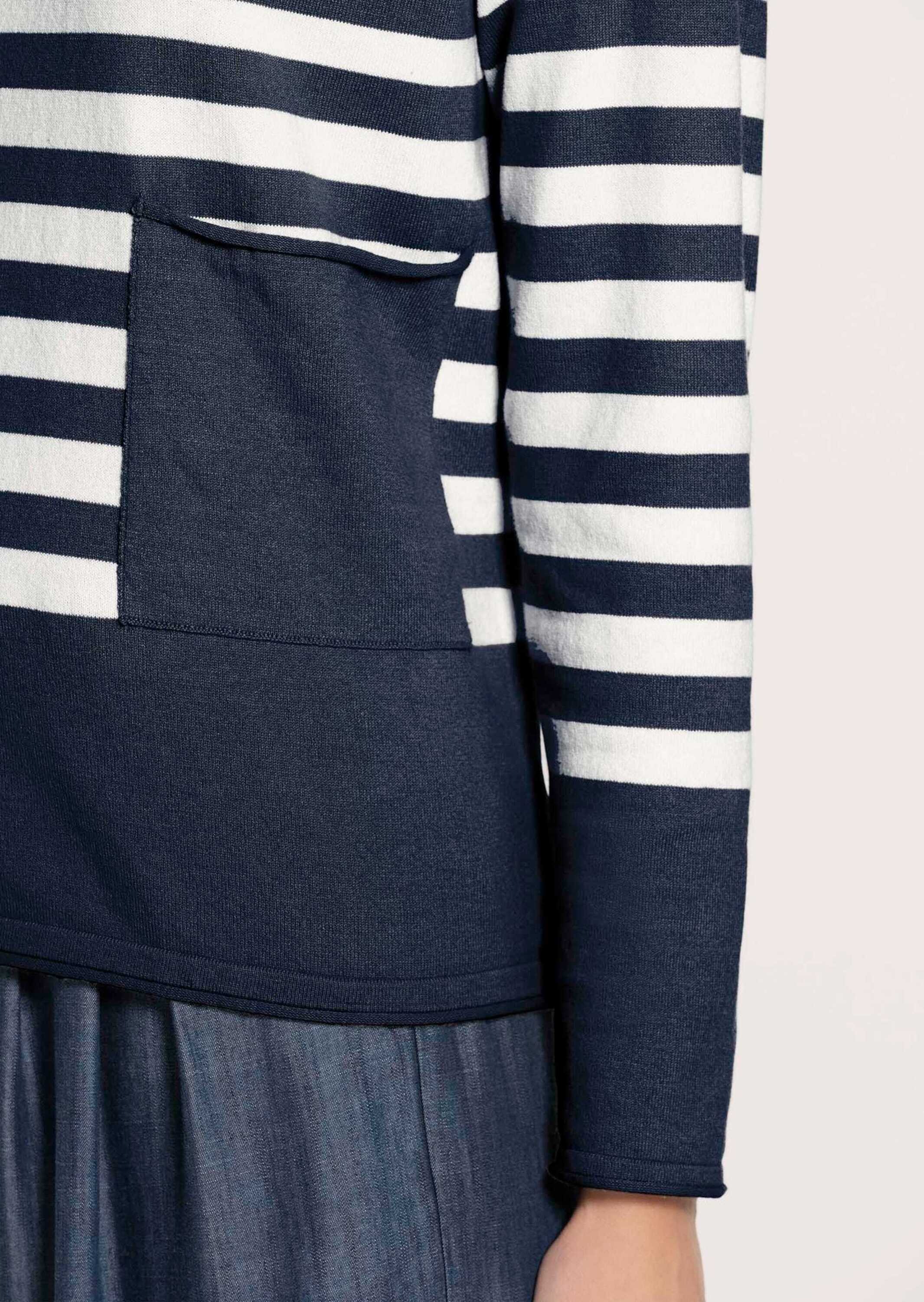 MADELEINE Longpullover »Pullover Rundhals-Pullover mit Tasche«