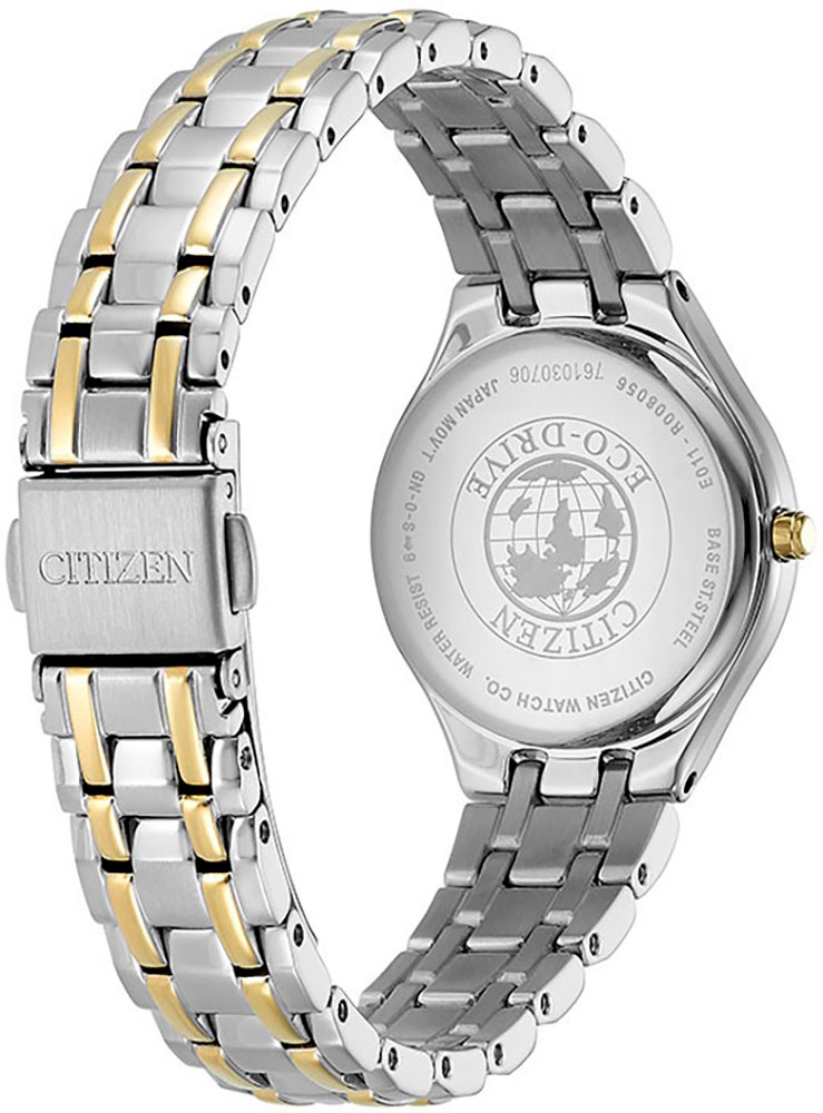 Citizen Solaruhr, Armbanduhr, Damenuhr, Edelstahlarmband, Datum