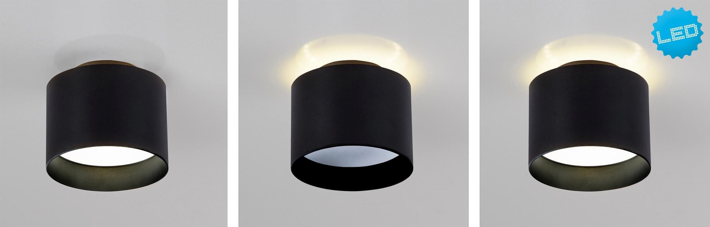 näve LED Deckenspot »Trios«, 1 flammig, Leuchtmittel LED-Board | LED fest integriert, Strahler: unten/oben/unten+oben, schwarz