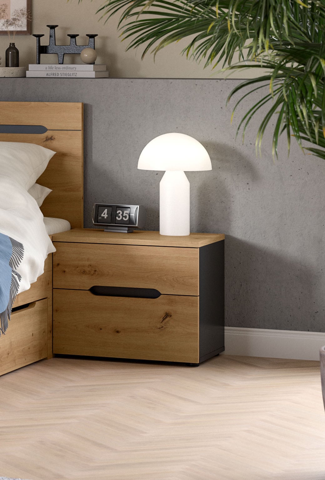 Home affaire Nachtkommode »REHAT, 2er Set, je 50x37x42 cm, inkl. 2 Schubkästen« TOPSELLER!, individuell platzierbar nicht nur im Schlafzimmer, 2 Stk. tlg. Nachttisch, Kommode, Nachtkonsole, Schubladenkommode