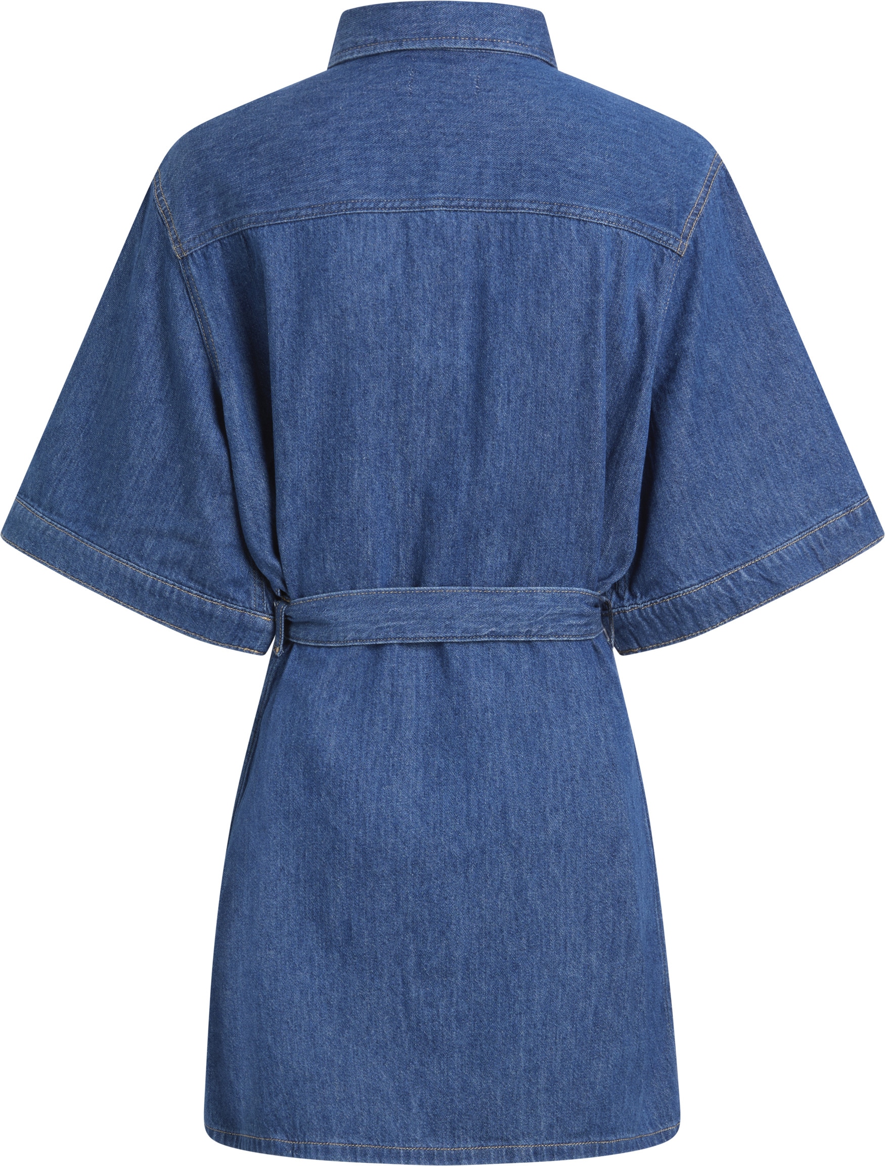 Calvin Klein Jeans Jeanskleid »LINEN BOXY BELTED SHIRT DRESS«, mit Kimonoärmeln