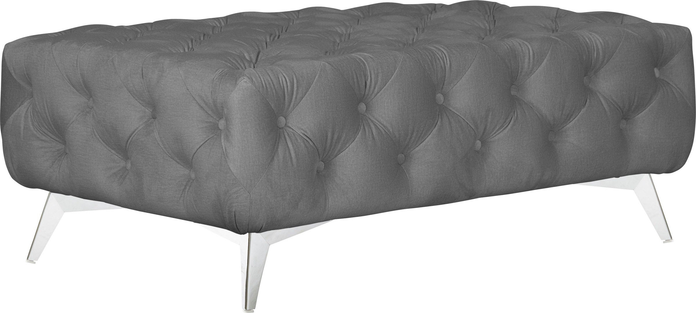 Leonique Polsterhocker »Amaury«, Chesterfield-Optik, Breite 120cm, Fußfarbe wählbar