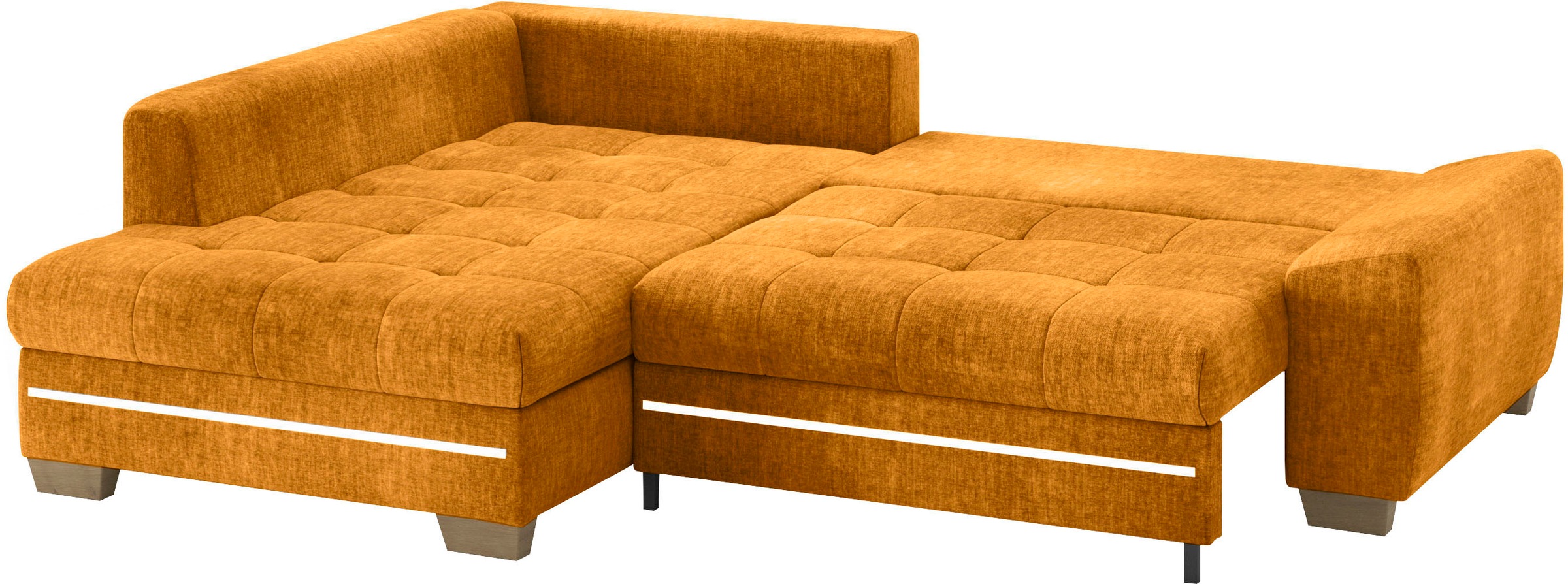 Mr. Couch Ecksofa »Nikita II, L-Form«, mit Kaltschaum, RGB-LED Beleuchtung, wahlweise mit Bett, Bettkasten