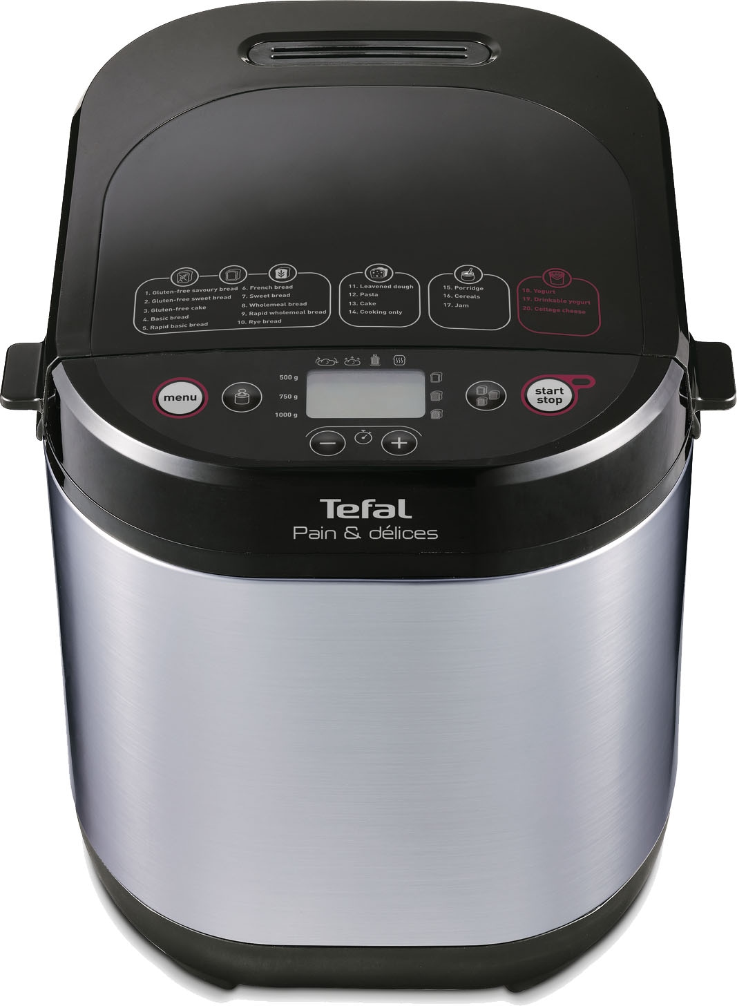 Tefal Brotbackautomat »Pain&Délices«, 20 Programme, 610 W, 3 Brotgrößen & Bräunungsgrade; Auch für andere Teige, PF240E