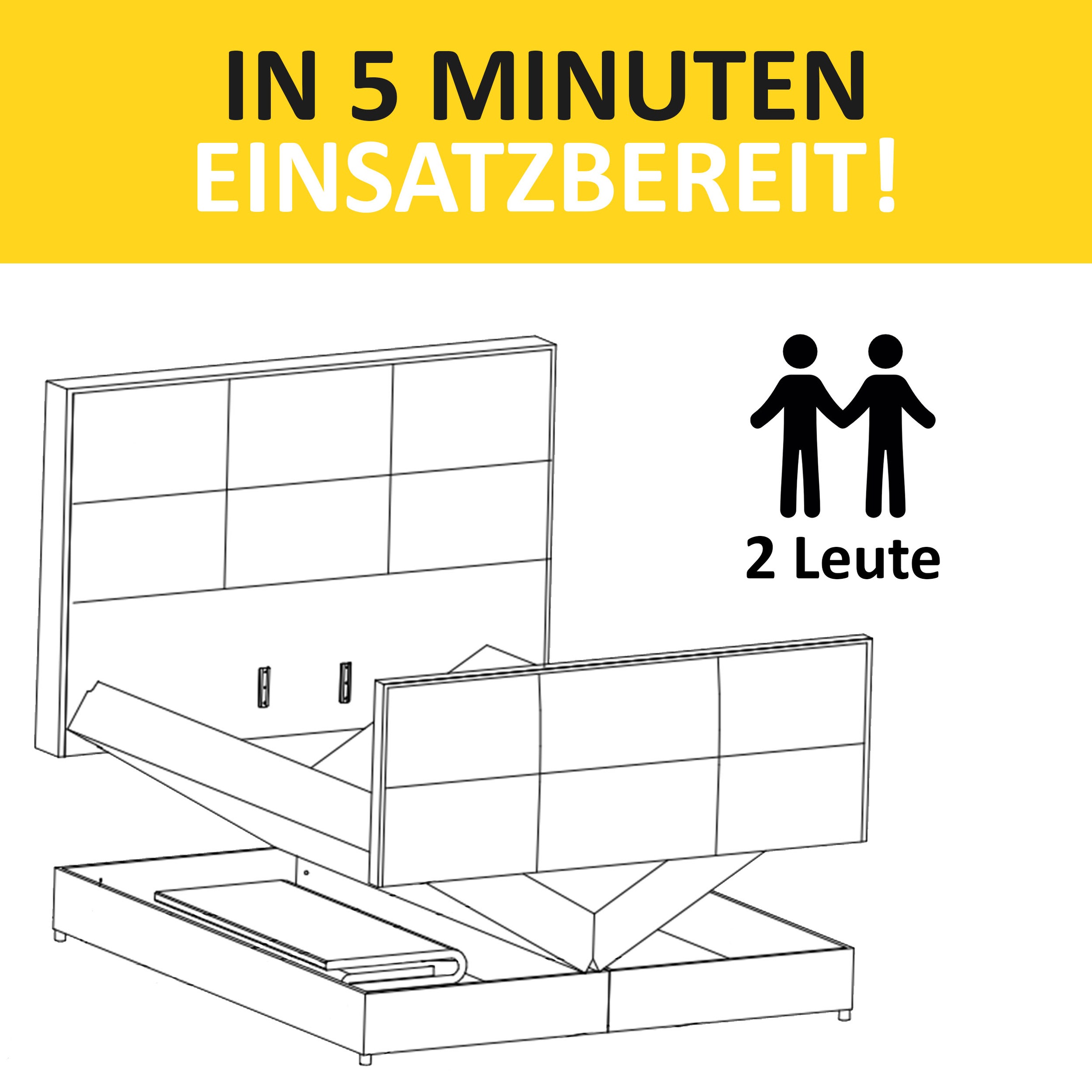 FORTE Boxspringbett »Eve inkl. zwei Bettkästen und Kaltschaum Topper« und einer 7-Zonen-Tonnentaschen-Federkernmatratze (H3)