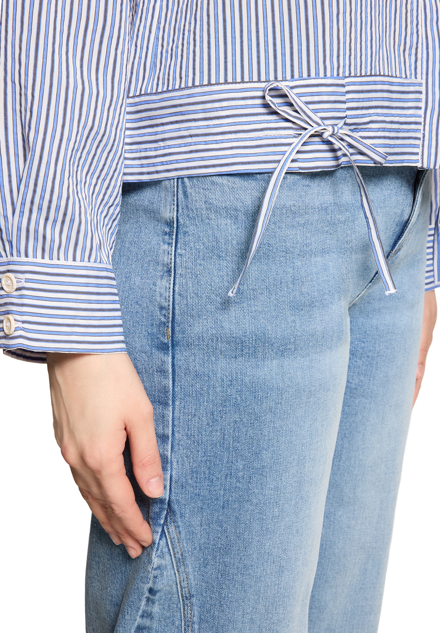 Cartoon Klassische Bluse »Streifenbluse mit Raffung«